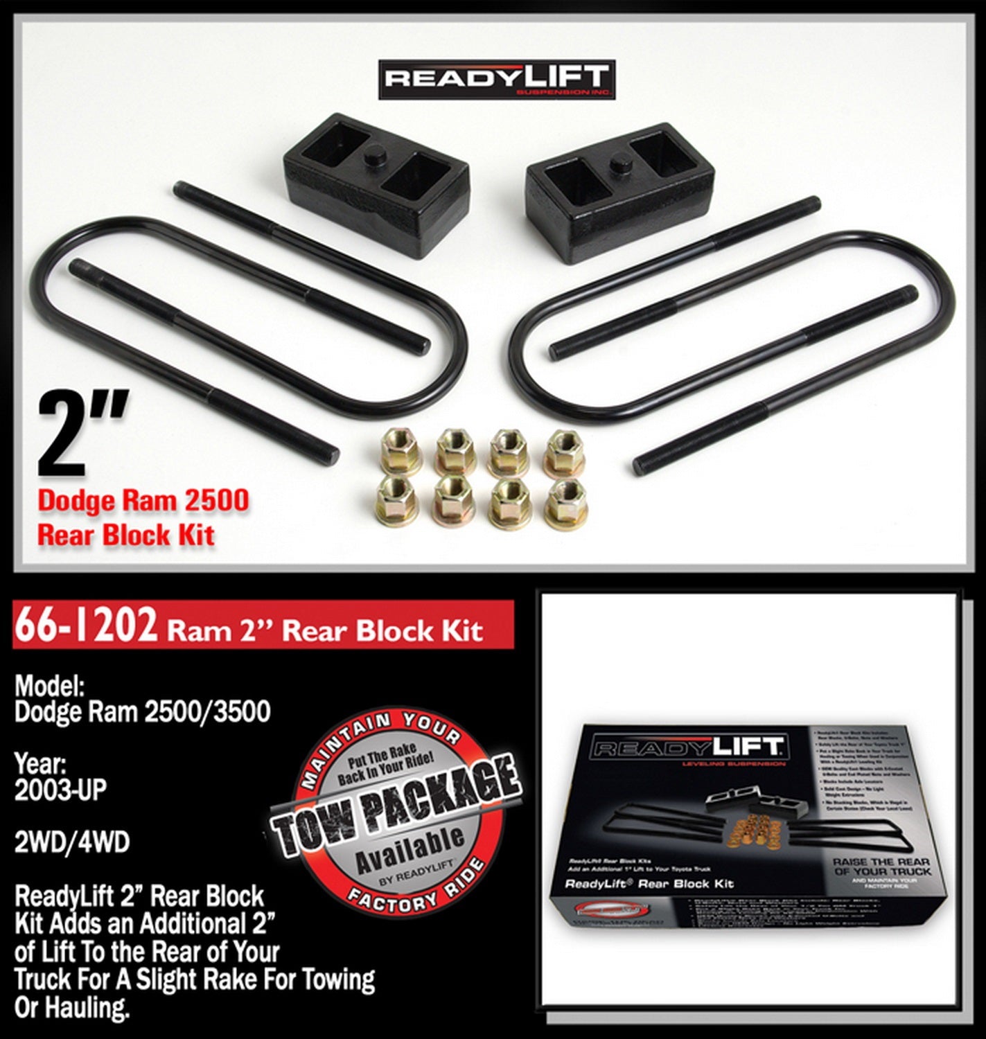 ReadyLift 2" Rear Block Kit for Dodge Ram 2500 3500 -2