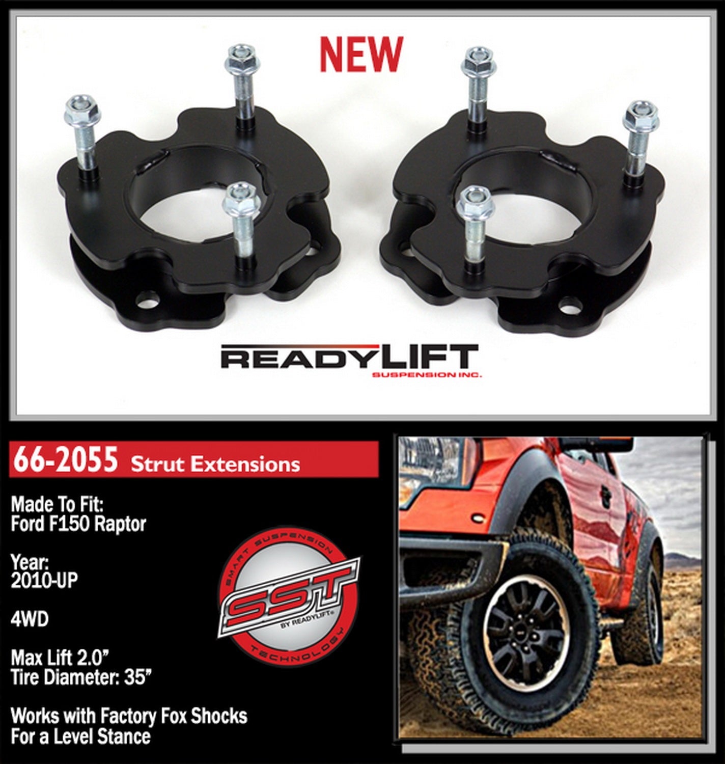 ReadyLift 2" Leveling Kit for Ford Raptor SVT 4WD 2010-2014 -2