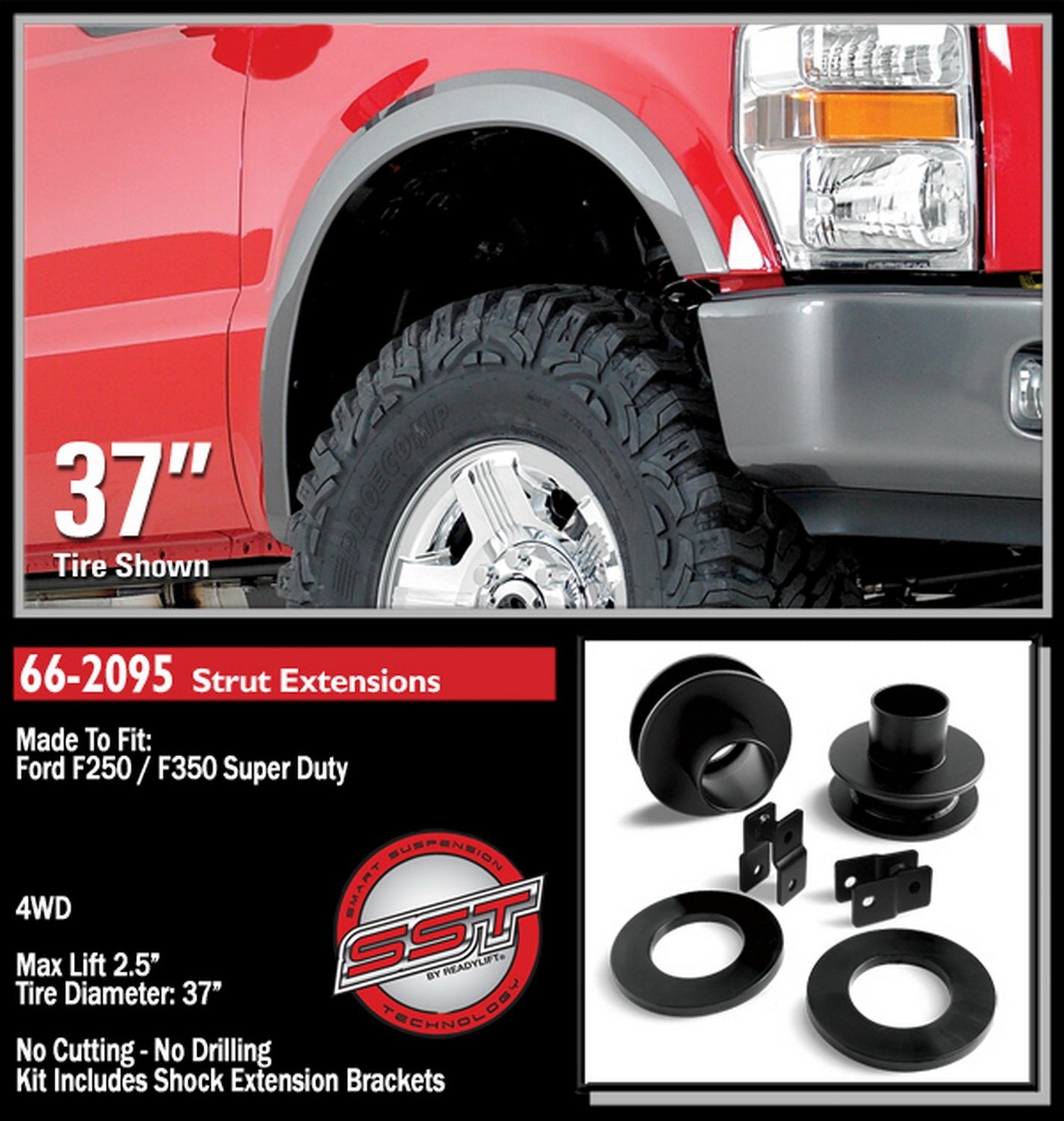 ReadyLift 2.5" Front Leveling Kit for Ford SuperDuty 4WD 2005-2010 -2