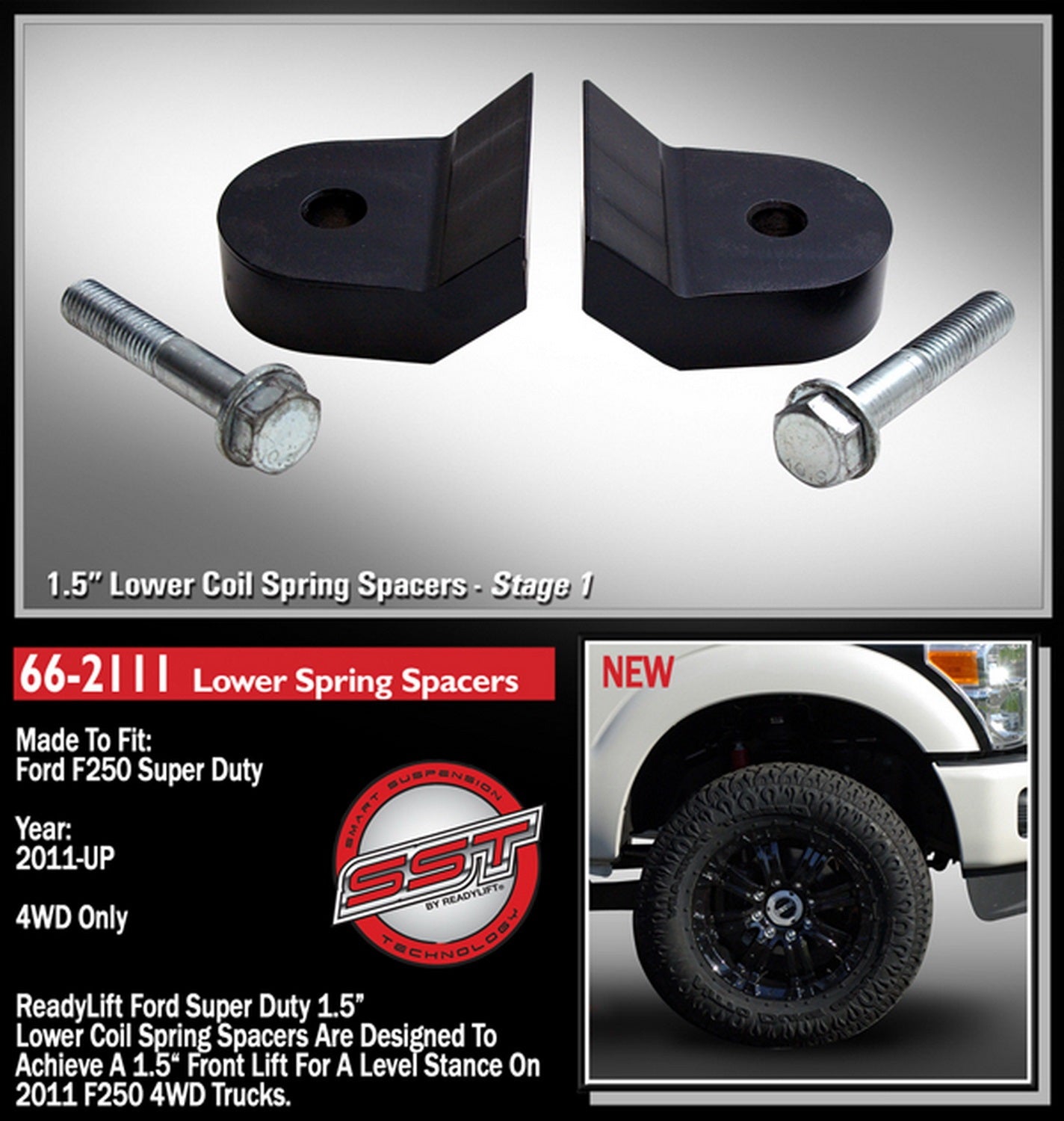 ReadyLift 1.5" Front Leveling Kit for Ford SuperDuty 4WD 2005-2023 -2