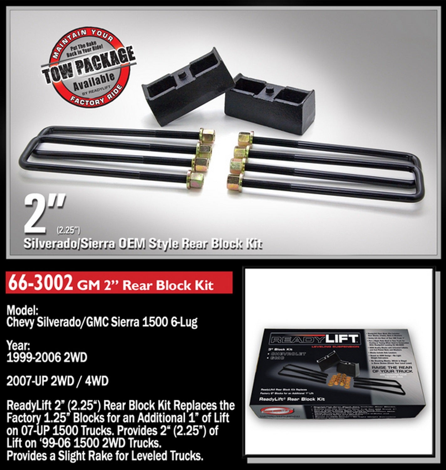ReadyLift 2.25" Rear Block Kit GM Silverado & Sierra 6-lug 1999-18 -2