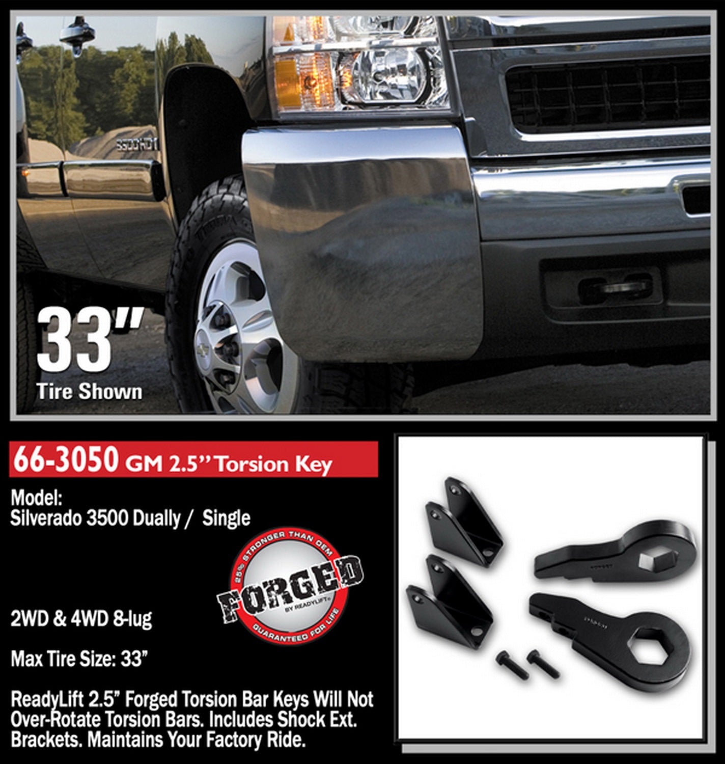 ReadyLift 2.5" Leveling Kit W Forged Torsion Key GM Full-Size Truck SUV 00-12 -4