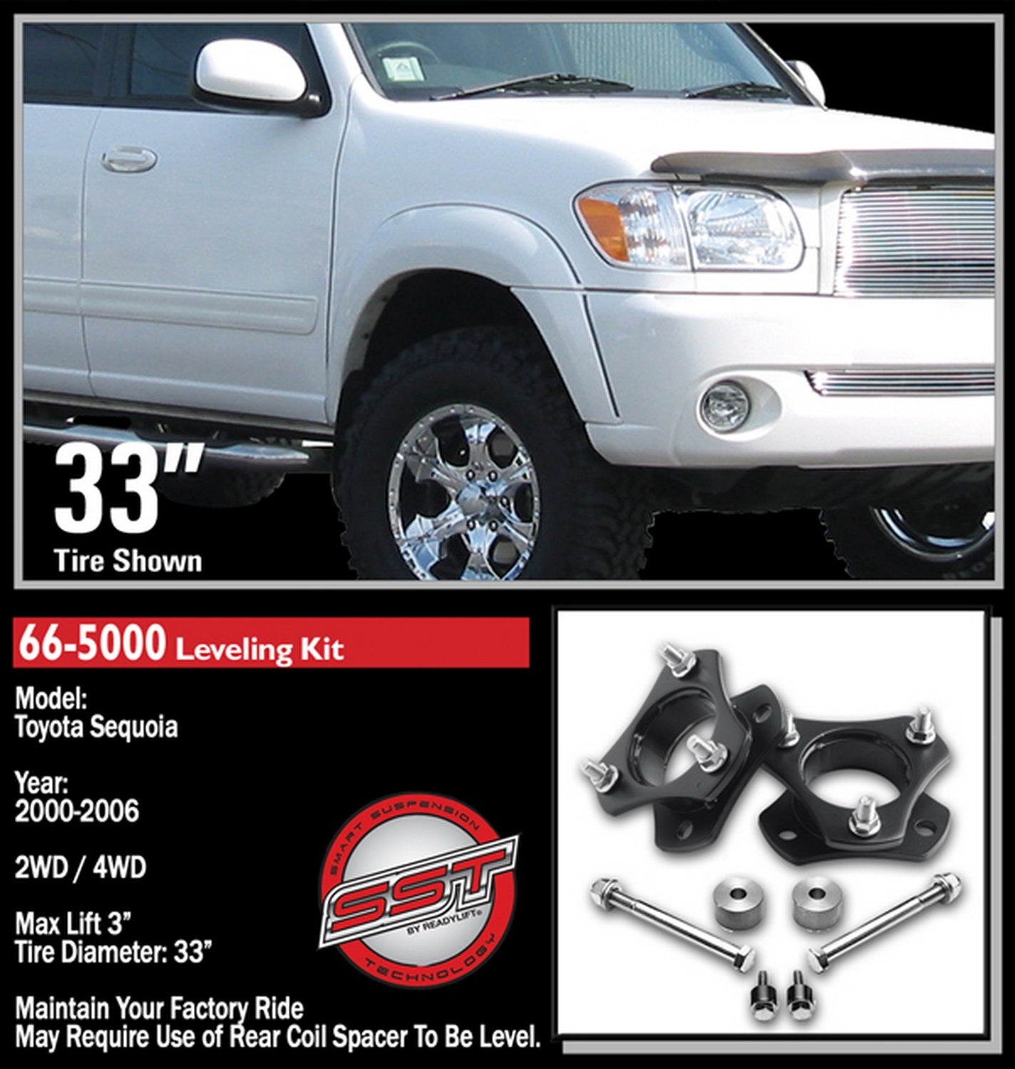 ReadyLift 3" Front Leveling Kit for Toyota Tundra Sequoia 1999-2007 -2