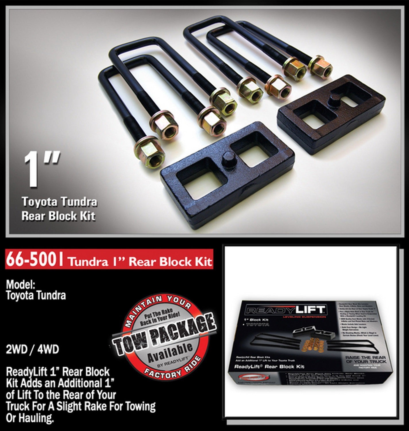 ReadyLift 1" Rear Block Kit for Toyota Tundra 1995-2021 Tacoma 1995-2023 -3
