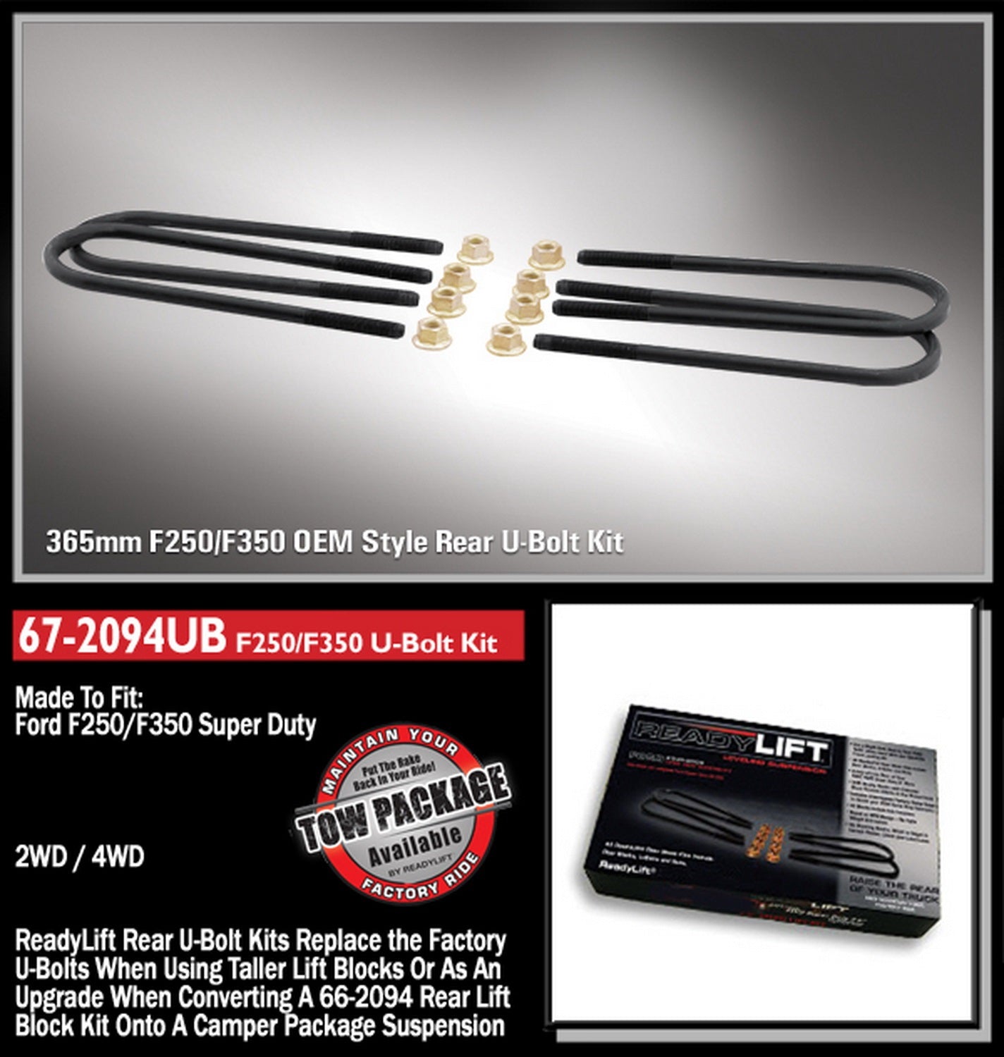 ReadyLift U-Bolt Kit 365 Mm for Ford SuperDuty F250 F350 4WD 1999-2010 -2