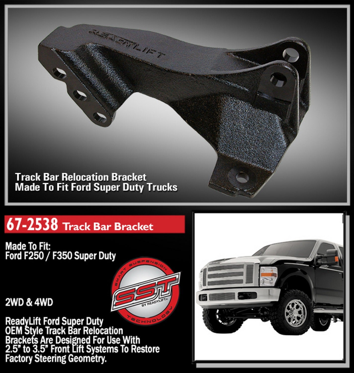 ReadyLift Track Bar Bracket for Ford SuperDuty F250 F350 4WD 2008-2023 -2