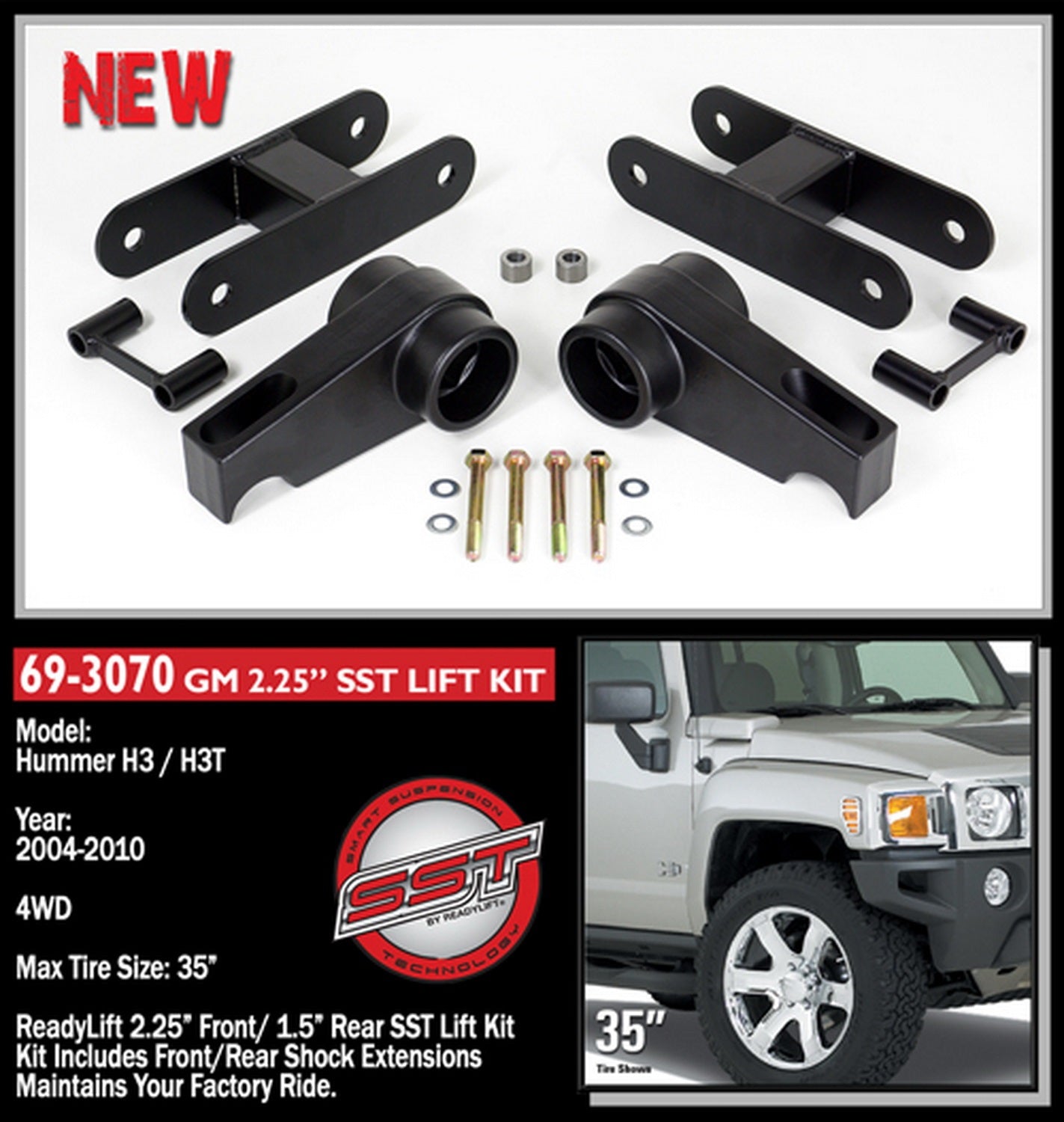 ReadyLift 2.25"F 1.5"R SST Lift Kit GM Colorado Canyon H3 2002-2012 -3