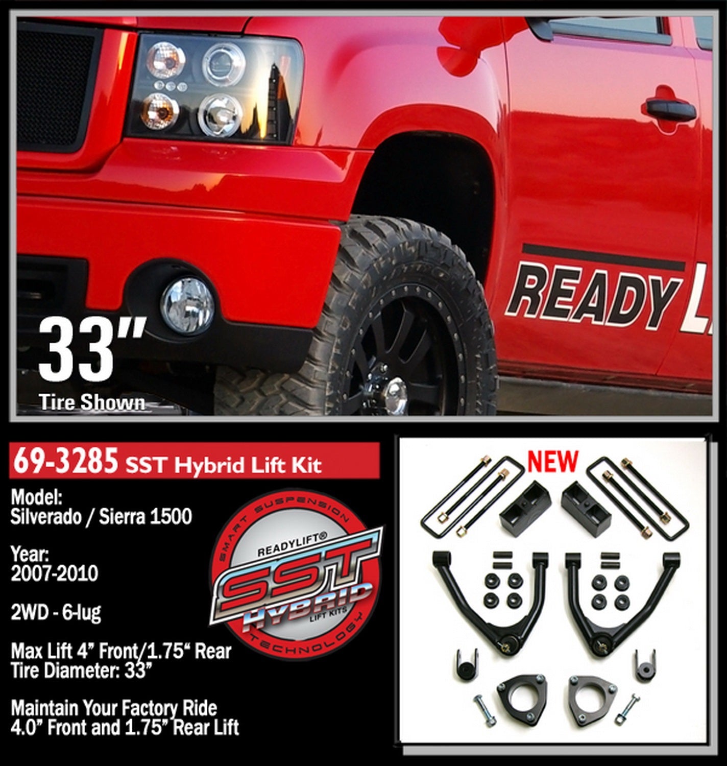 ReadyLift 4" SST Lift Kit Chevy GMC Silverado Sierra 2WD 2007-2016 -2