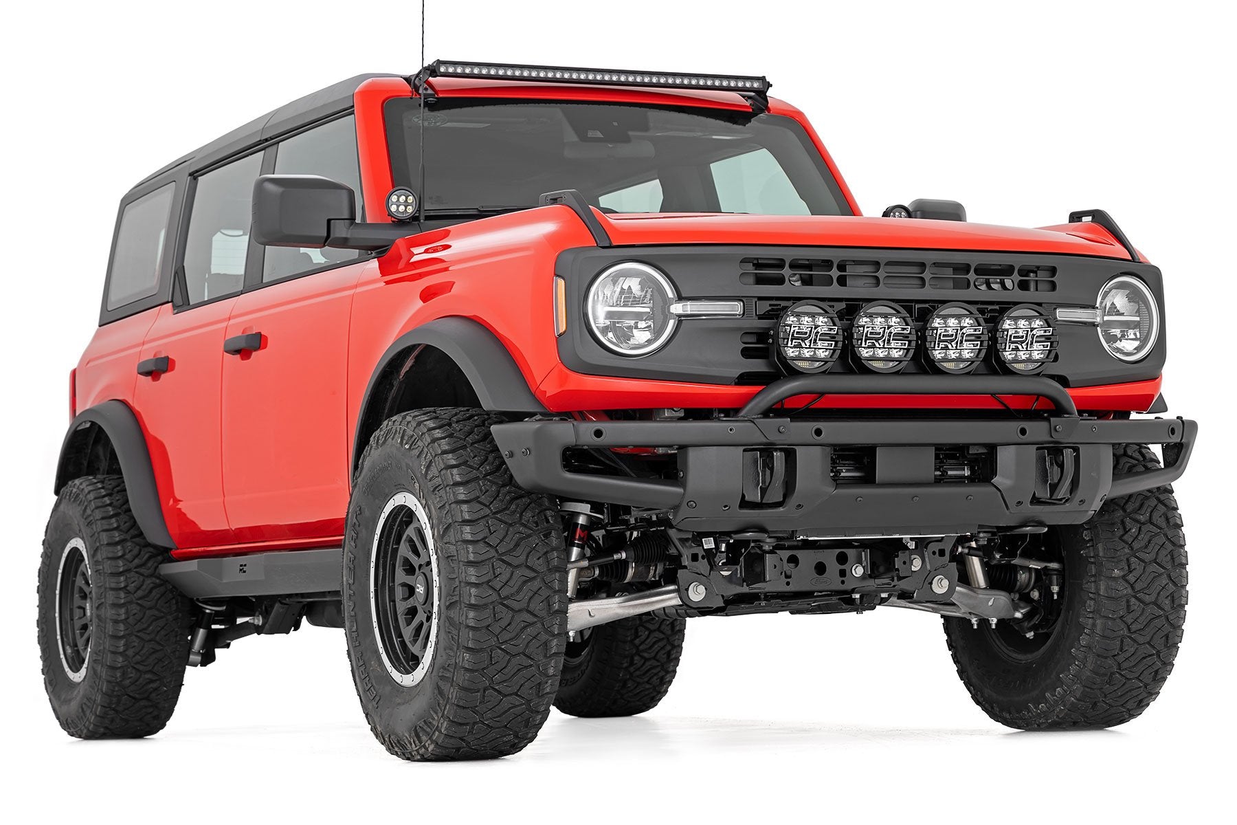 Rough Country Black Series Halo LED Light Pair | White/Amber DRL | 6.5" | Round 70805B