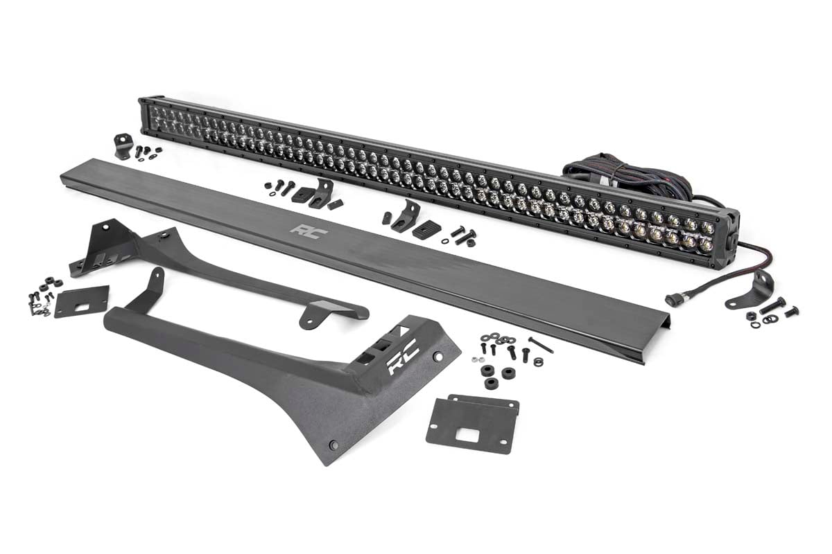 Rough Country 50" LED Light Bar Dual-Row Blk Series Gladiator Wrangler JL 70068