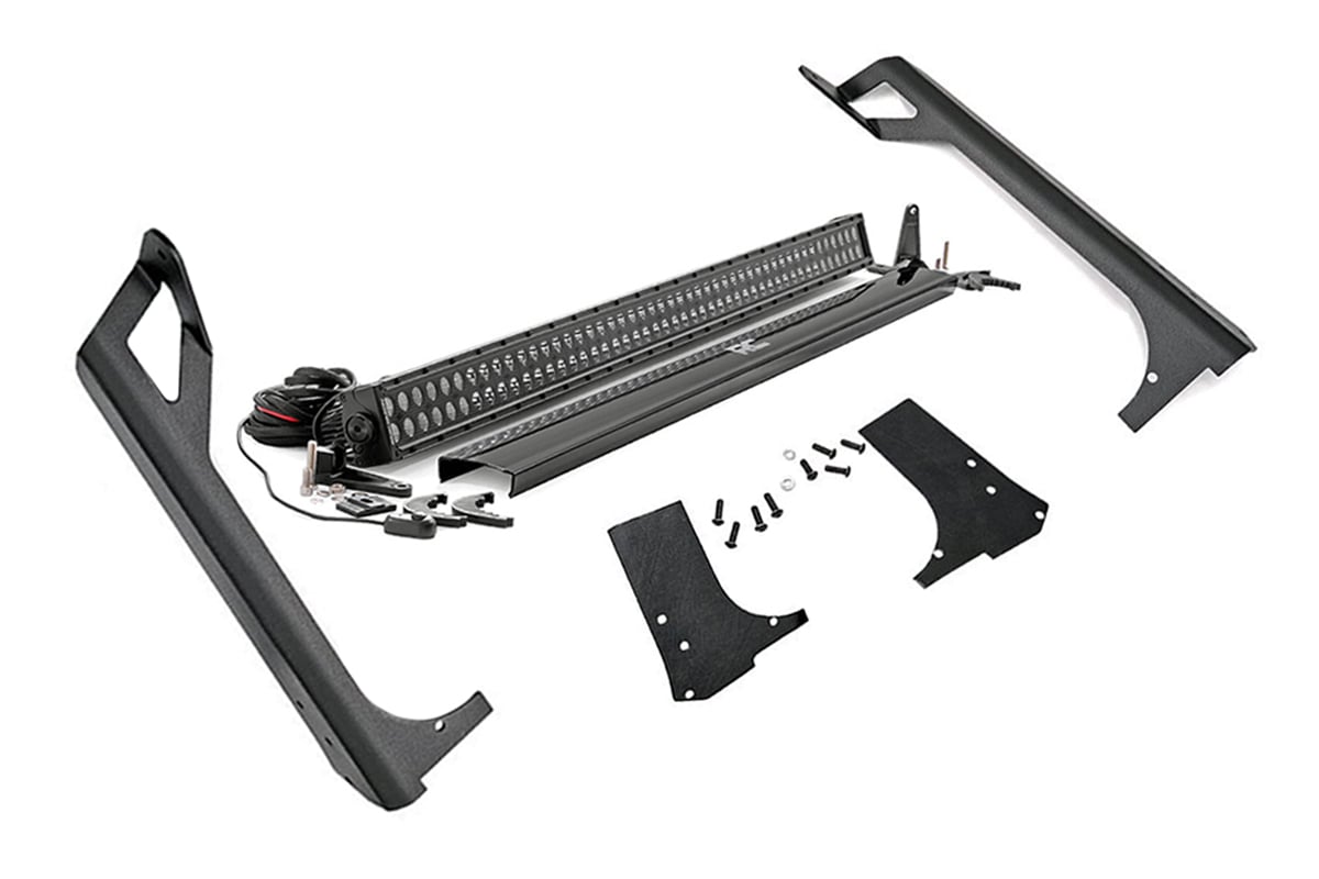 Rough Country Jeep 50" Straight LED Light Bar Kit w/BLK Ser LED 97-06 TJ 70503BL