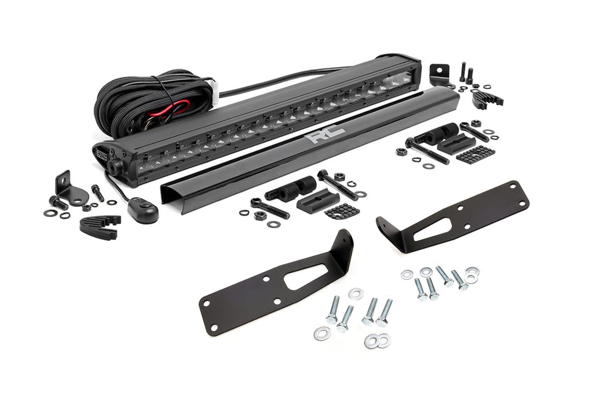 Rough Country Hidden Bumper Kit w/20" LED Light Bar BLK Ser 03-18 RAM 2500 70568BL