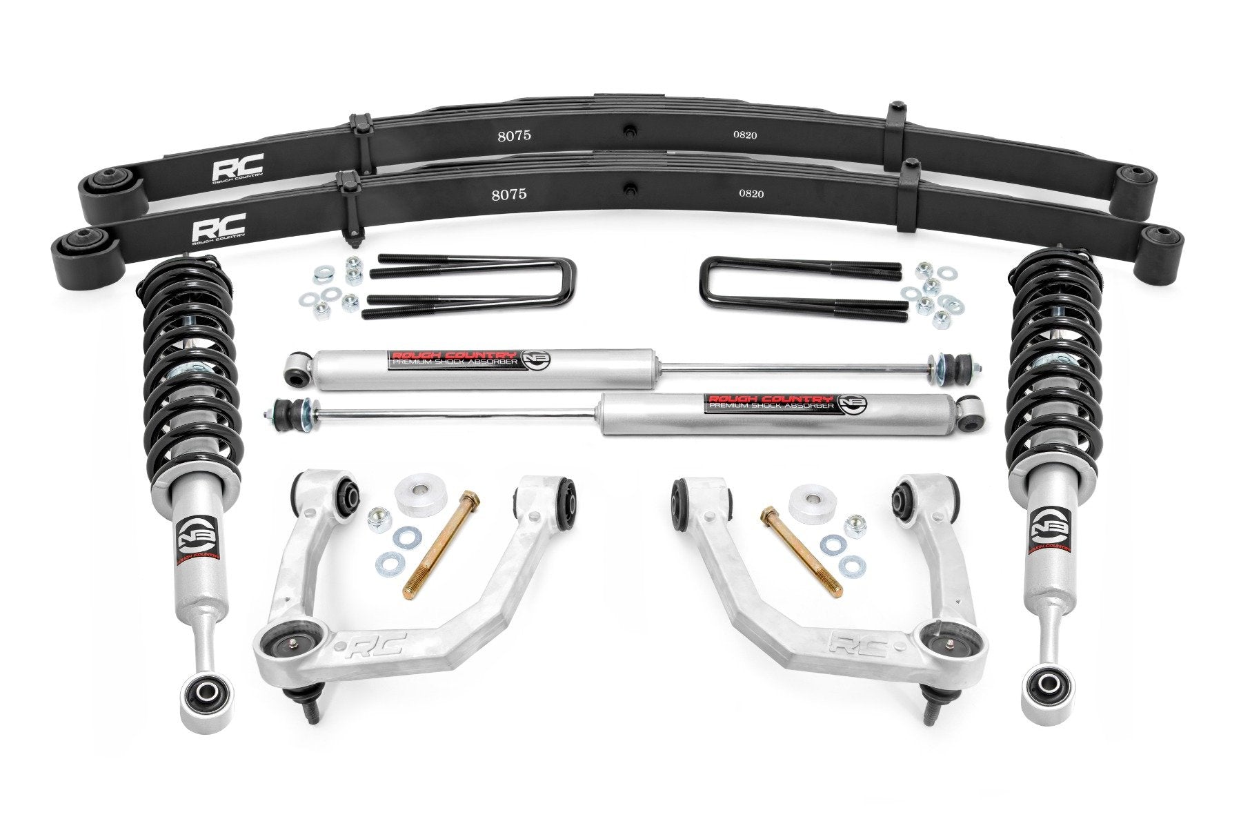 Rough Country 3.5" Lift w/N3 Struts Rear Leaf Springs For Toyota Tacoma 05-23 74232