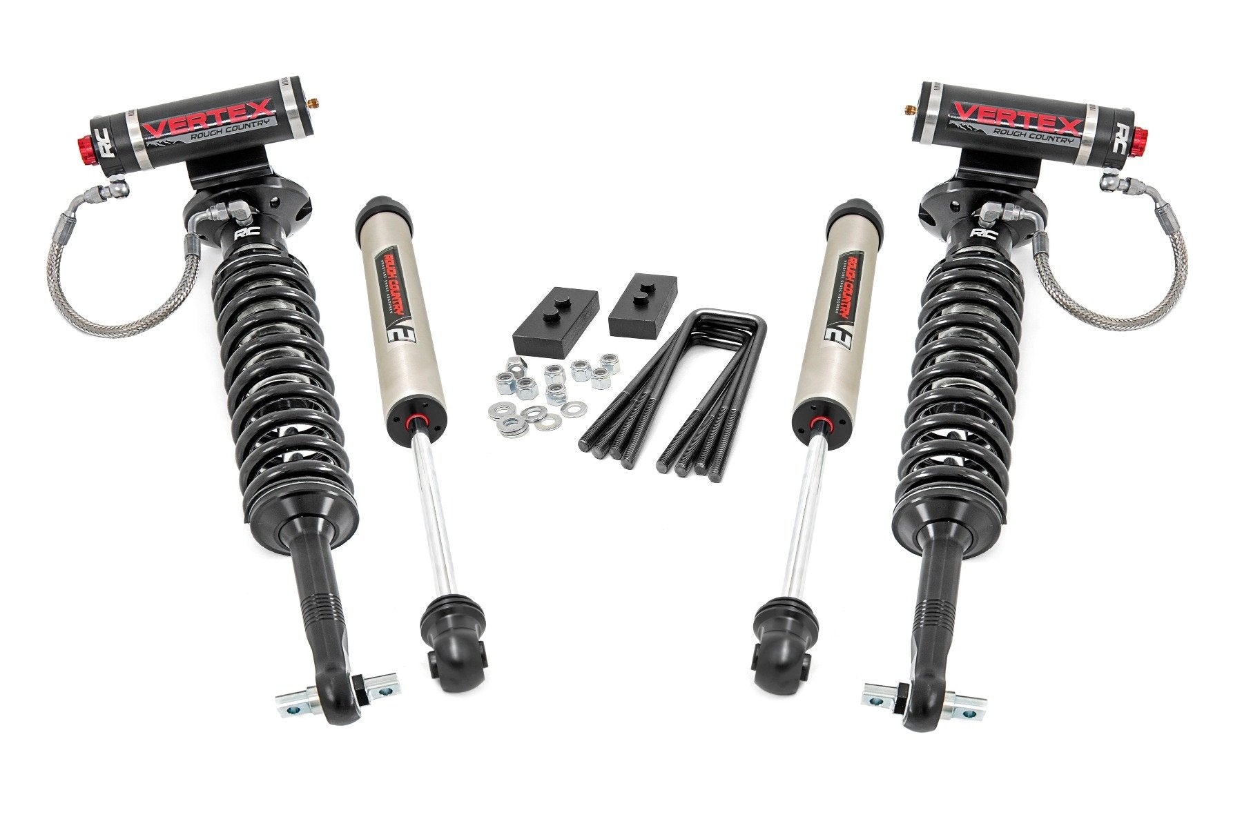 Rough Country 2in Fits Ford Leveling Lift Kit w/Vertex and V2 Shocks 2021 F-150 58657