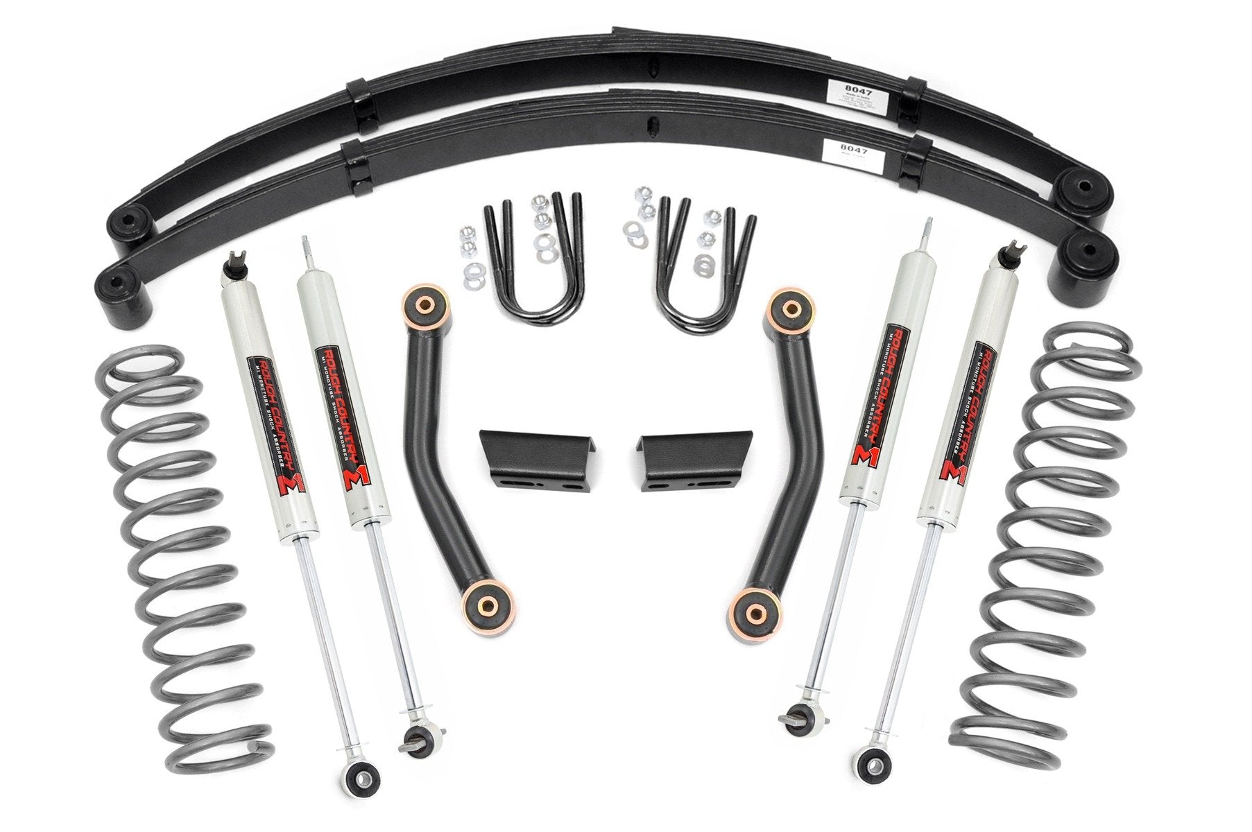 Rough Country 3" Lift Kit Series II RR Springs M1 For Jeep Cherokee XJ 63041