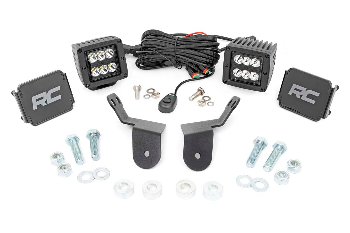Rough Country fits Honda Dual LED Cube Kit 2in Black Series 16-20 Pioneer 92009