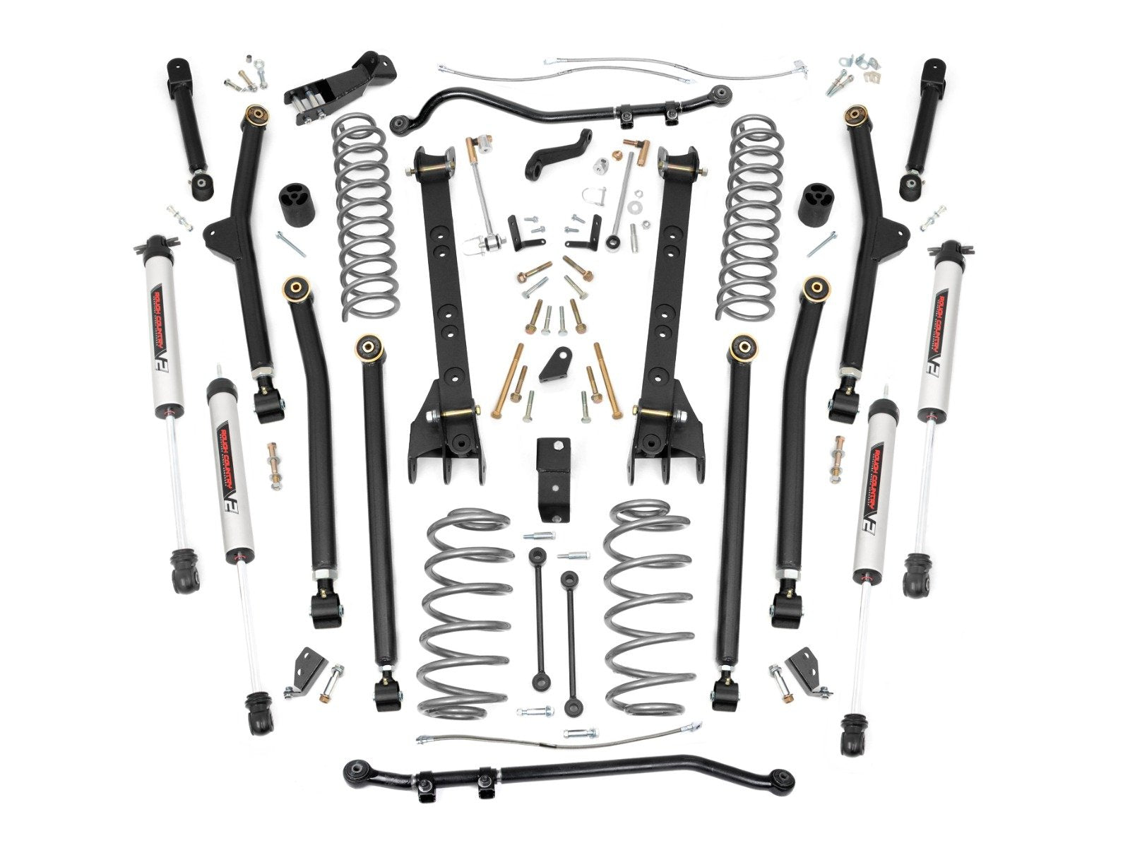 Rough Country 4" Lift Kit Long Arm V2 for Jeep Wrangler TJ 4WD 1997-2006 -1