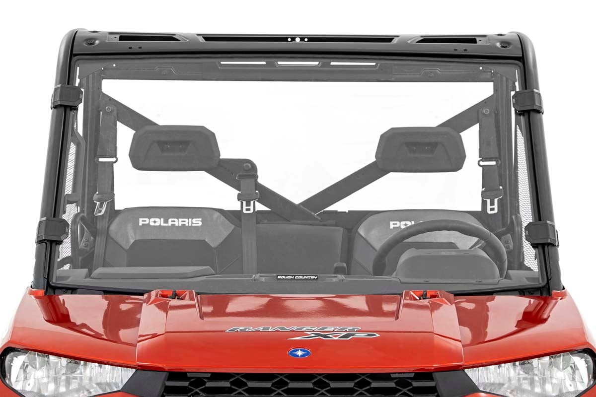Rough Country Scratch Resistant Full Windshield for 13-25 Polaris Ranger 98132010