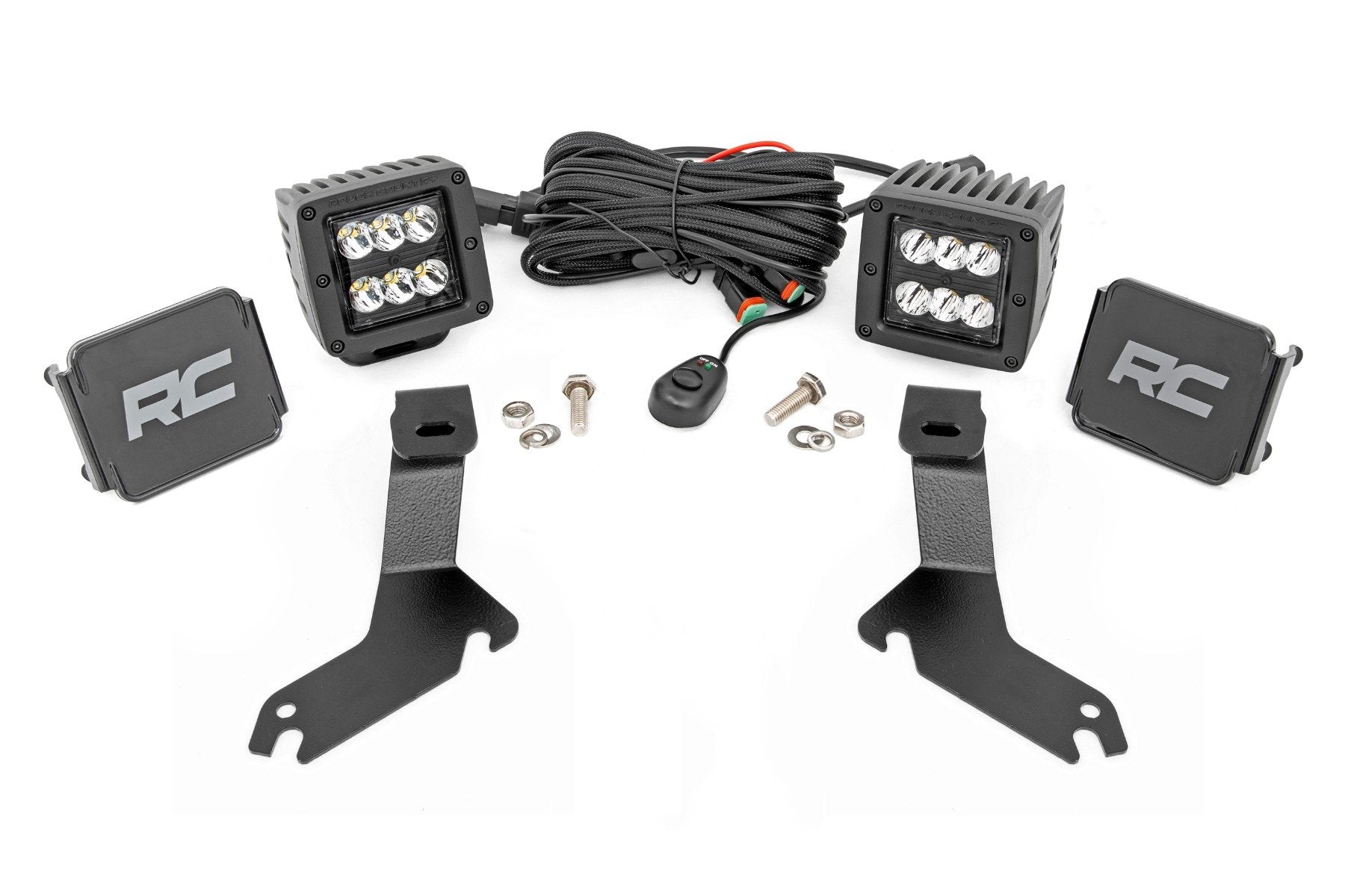 Rough Country LED Kit Ditch Mount 2" Black Pair Spot Chevy 1500 99-06 82282