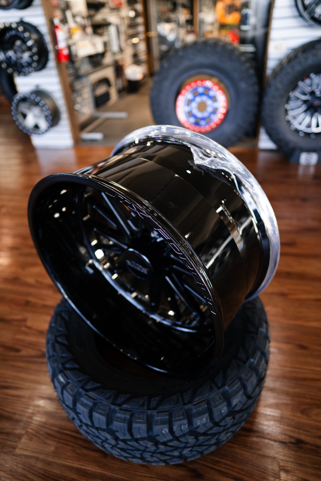 JTX Forged Wheels Chrono Series 28x14 "Black Out" Customs Set Of 4 -5