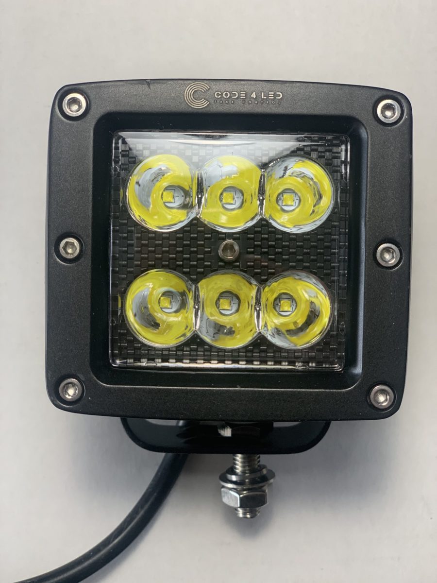 Code 4 LED 3 inch 30 watt Square Pod Light (C4-W-0330-D) - Clear / Surface -1