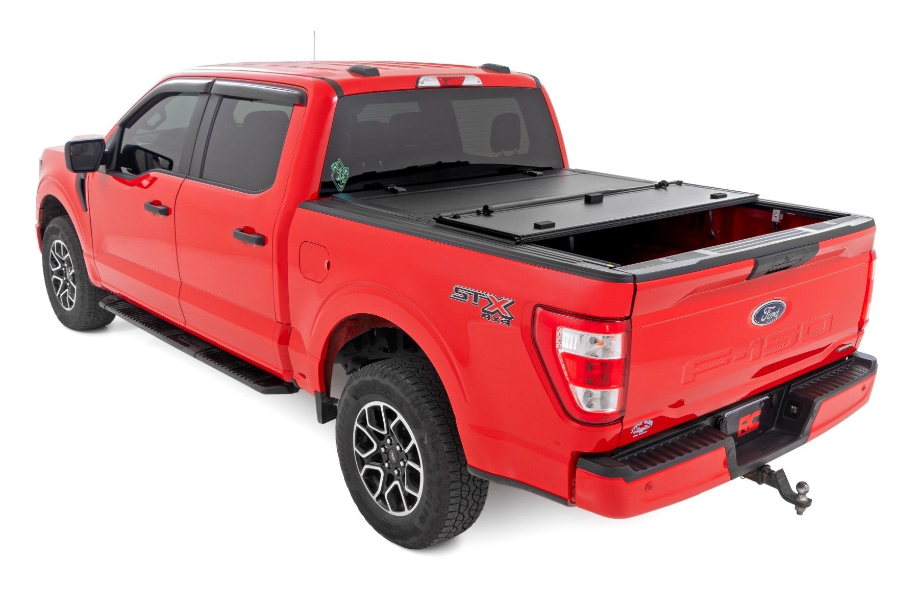Rough Country Hard Tri-Fold Flip Up Bed Cover | 6'7" Bed | for Ford F-150 15-20 49225650_A