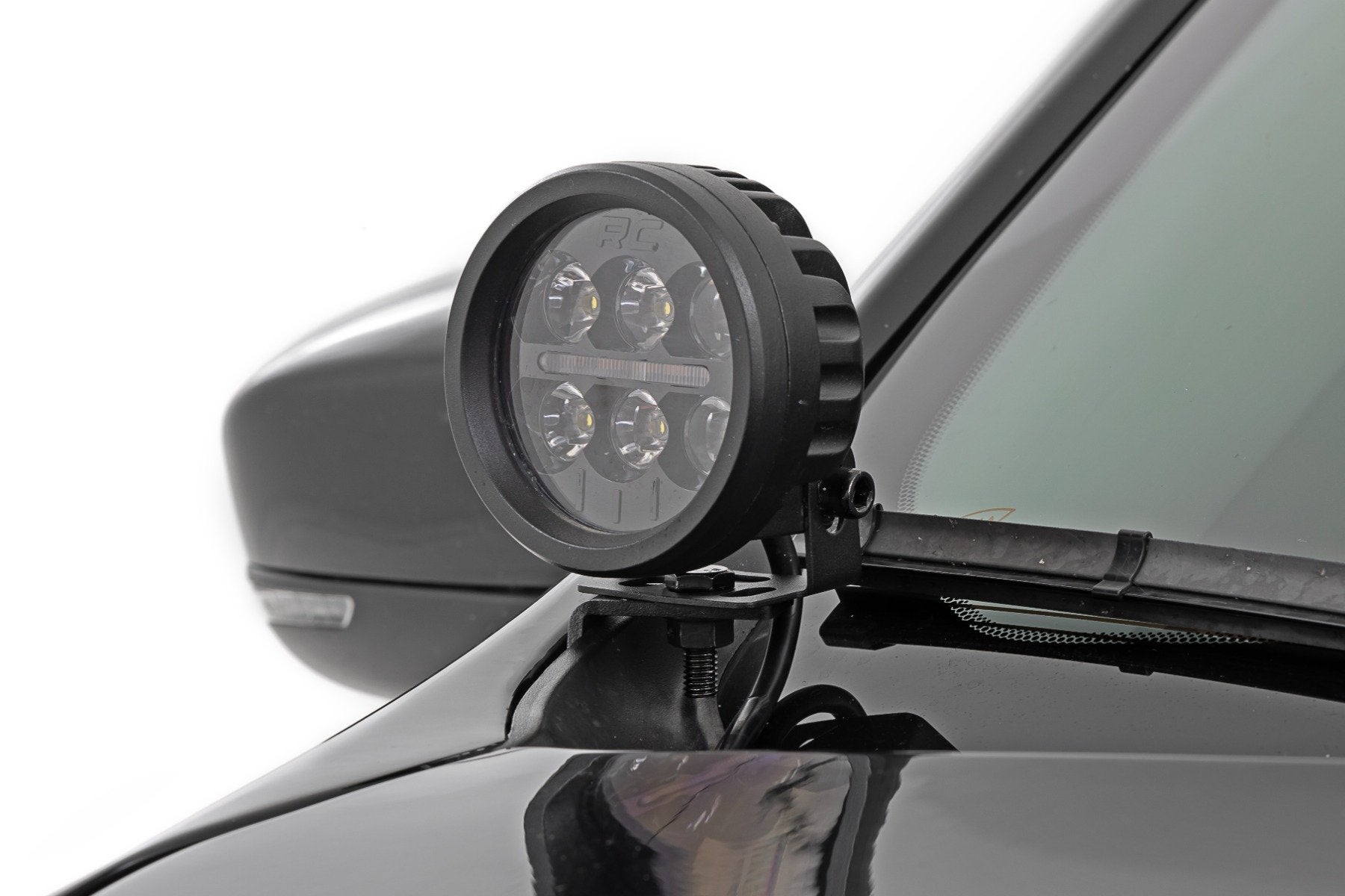 Rough Country LED Ditch Lights 2" Black Pair Spot Jeep KL 14-21 70078