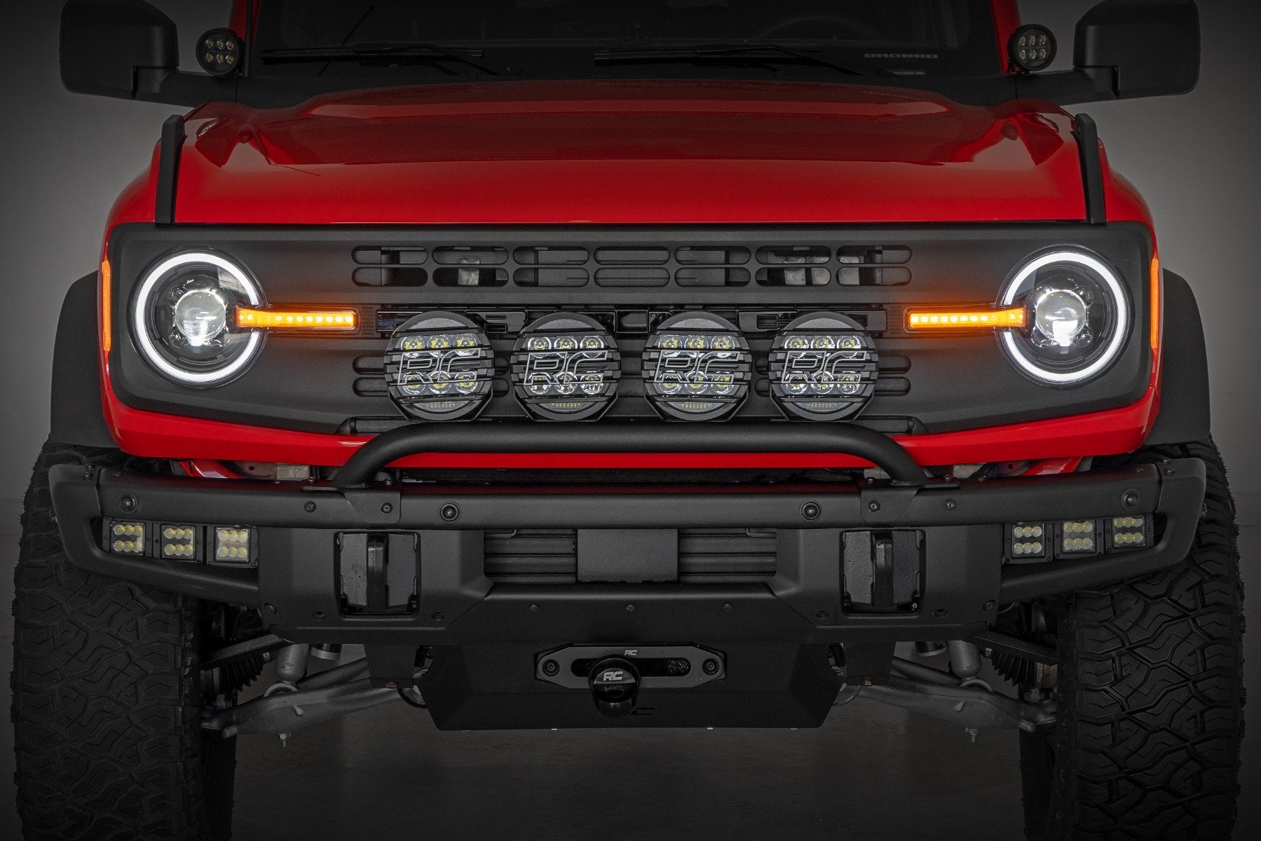 Rough Country DRL Halo LED Headlights DOT Approved Ford Bronco 21-24 RC RCH5500