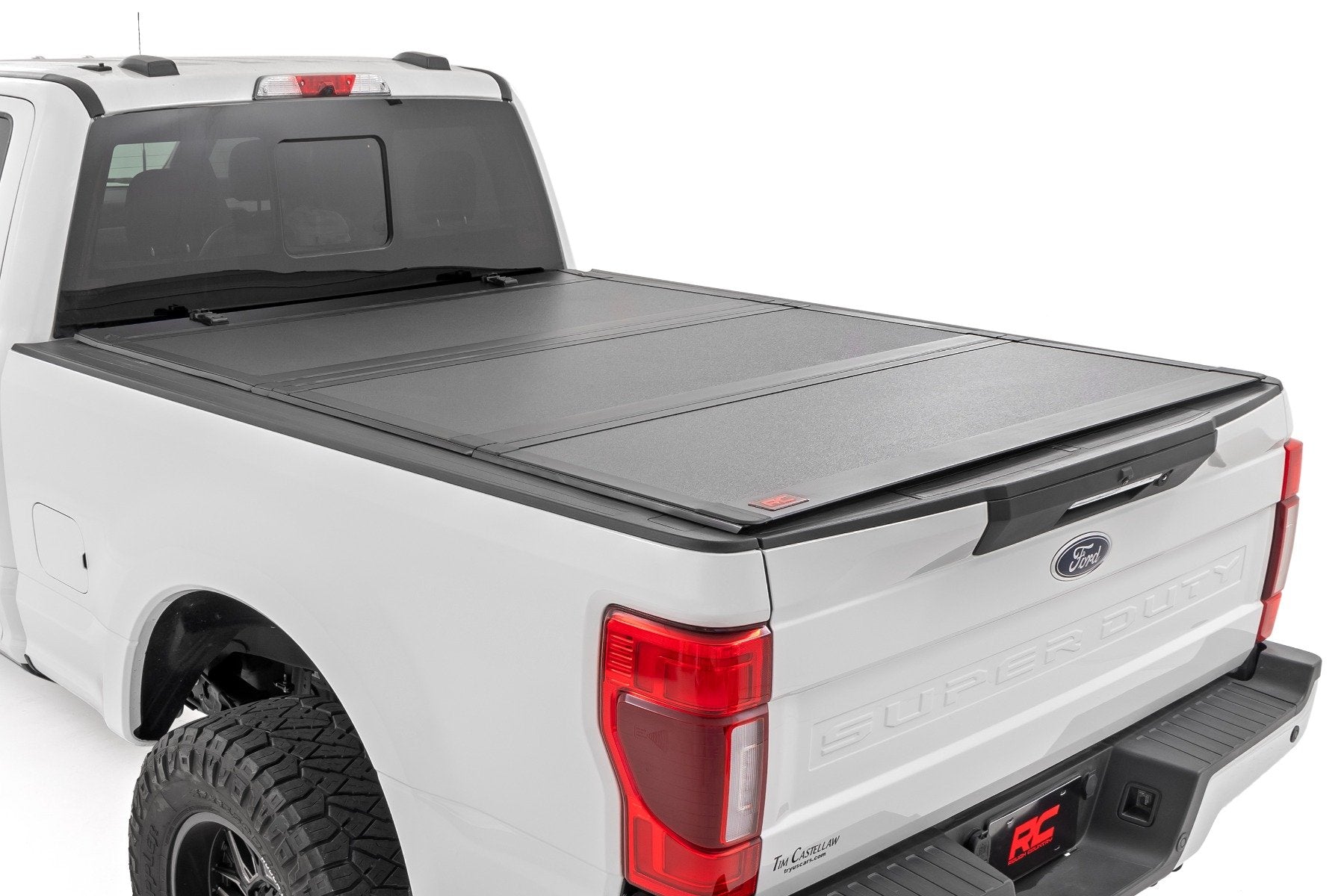 Rough Country Hard Tri-Fold Flip Up Bed Cover 6'10" Bed Ford SuperDuty 17-23 49220651
