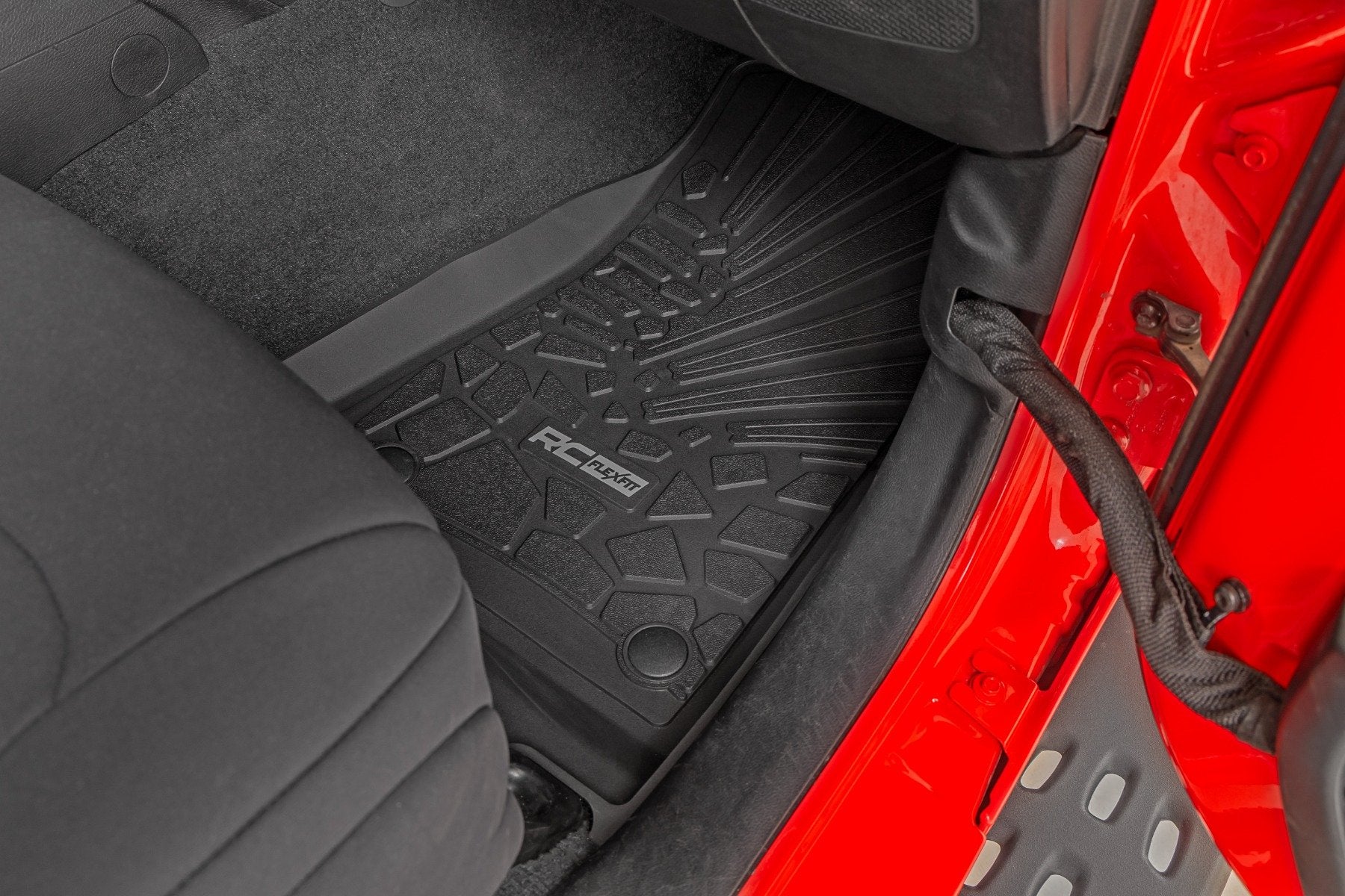 Rough Country Flex-Fit Floor Mats | FR & RR | RR Lockable | for Jeep Gladiator JT 4WD (20-25)
