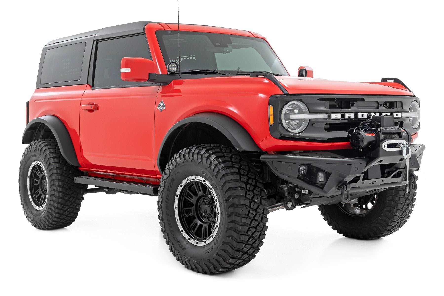 Rough Country BA2 Running Boards Side Step Bars for Ford Bronco 2 Door 21-25 41008A
