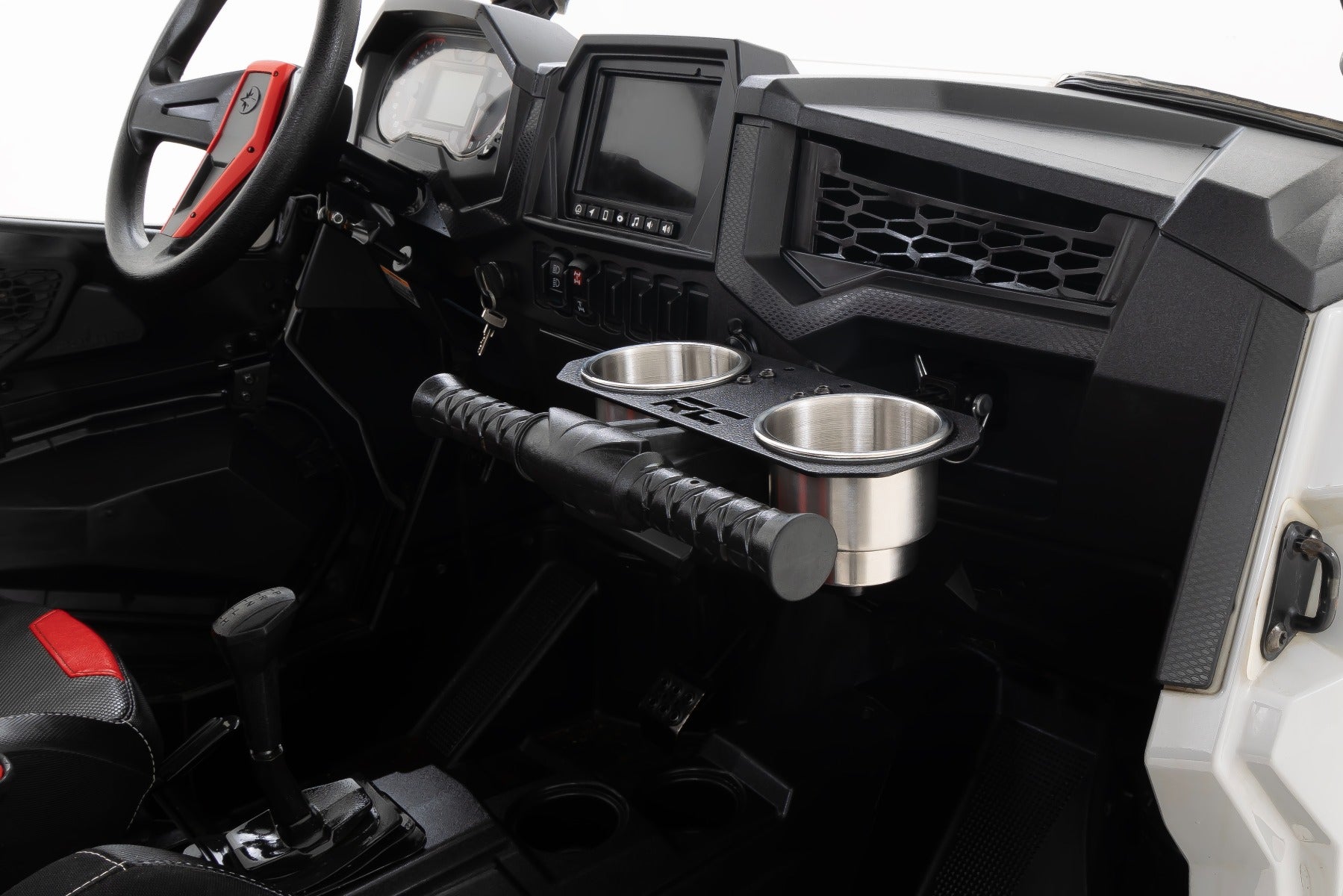 Passenger Grip Handle Dual Cup Holder Polaris RZR