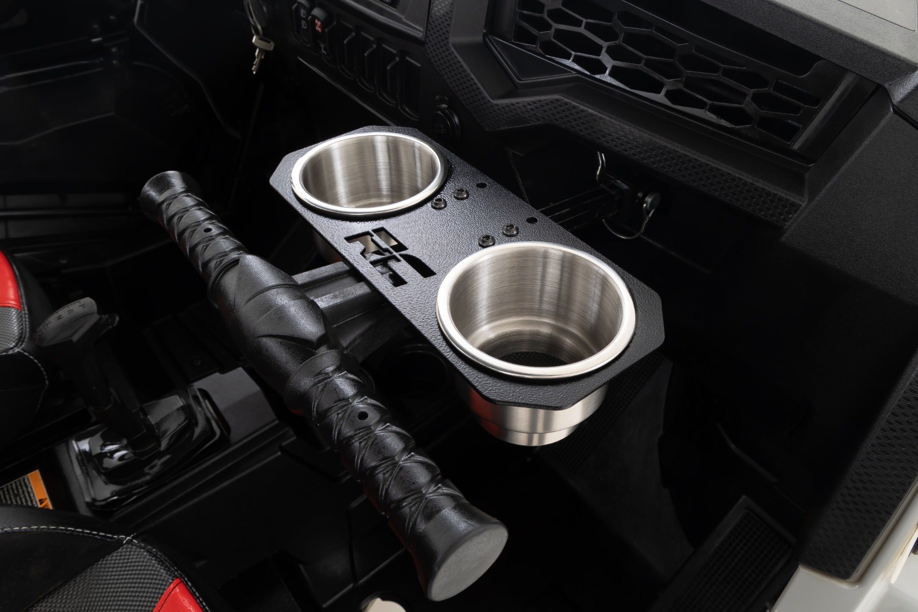 Rough Country Passenger Grip Handle Dual Cup Holder Polaris RZR 93058
