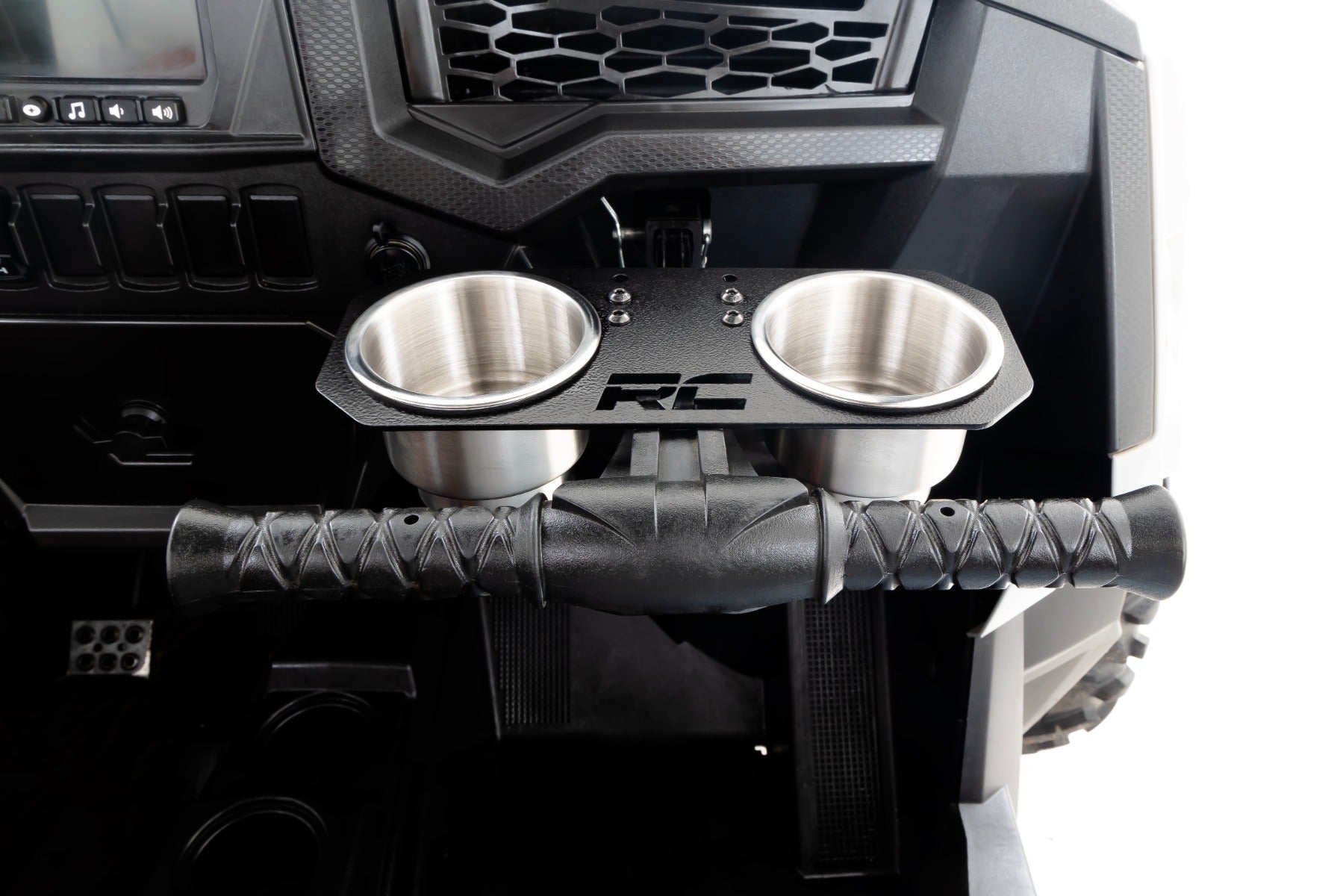 Rough Country Passenger Grip Handle Dual Cup Holder Polaris RZR 93058