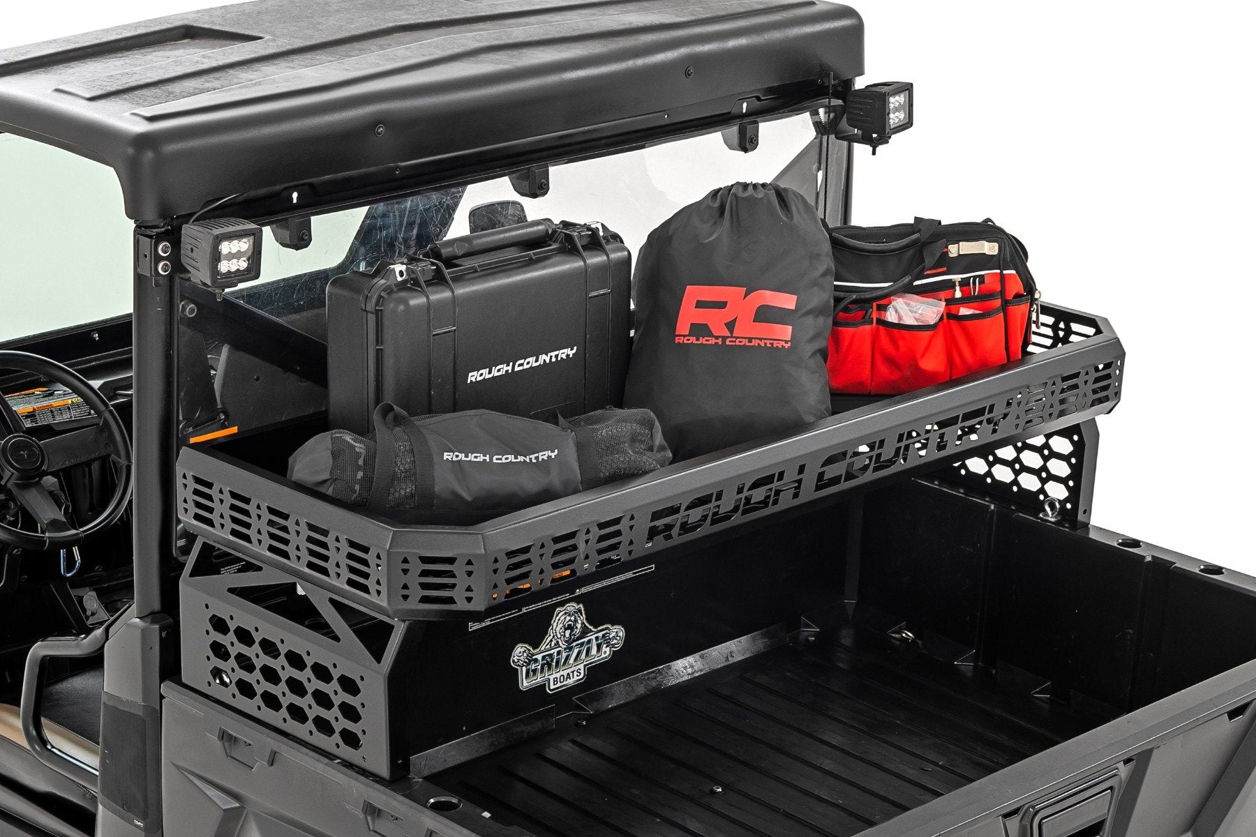 Rough Country Over Bed Cargo Rack Polaris Ranger/Can-Am Defender -2