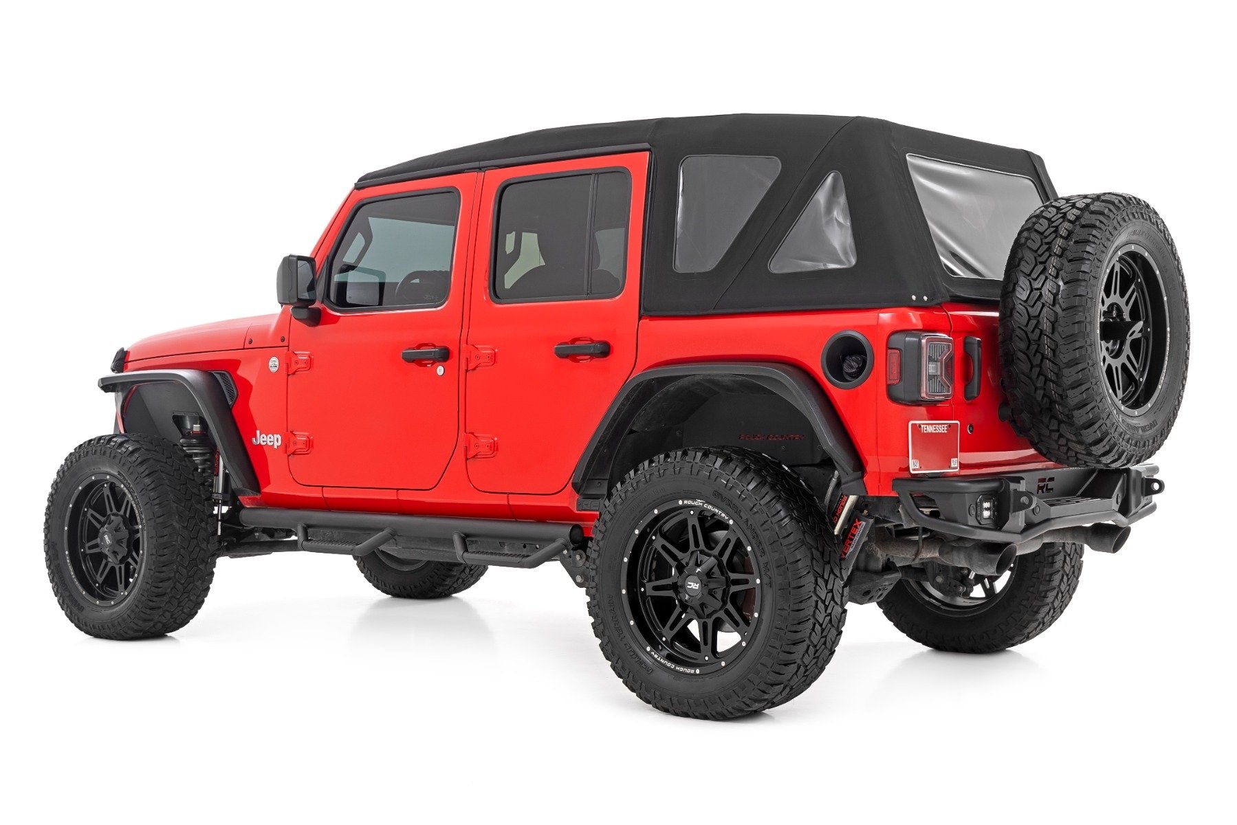 Rough Country Nerf Steps Wheel to Wheel 4Dr Jeep Wrangler JLU 18-24 RC RCJ1866B