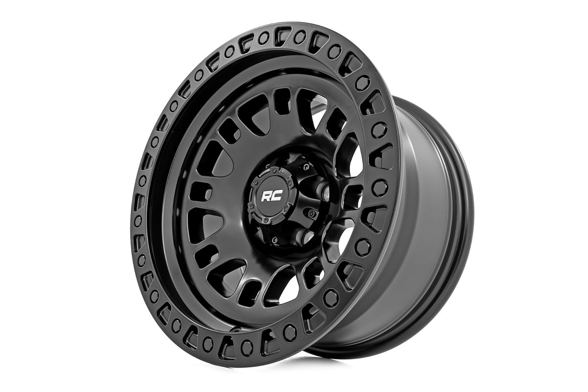Rough Country 82 Series Wheel One-Piece Semi Gloss Black 18x9 6x5.5 +18mm 82181812A