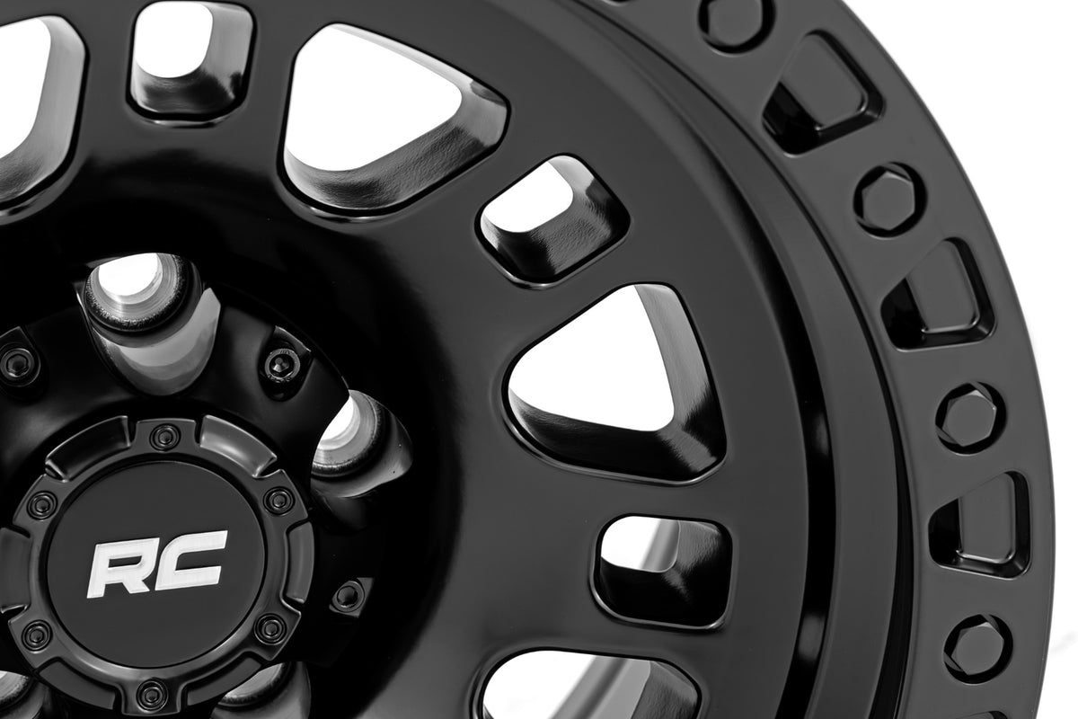 Rough Country 82 Series Wheel One-Piece Semi Gloss Black 18x9 6x5.5 +18mm 82181812A