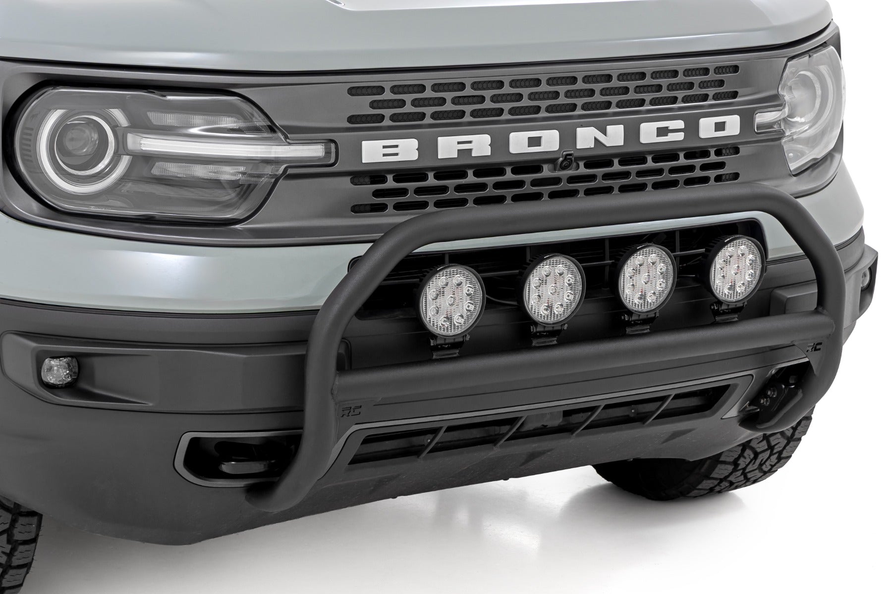 Rough Country Nudge Bar w/ Tow Hooks 20" BLK DRL LED for Ford Bronco Sport 21-24 51156