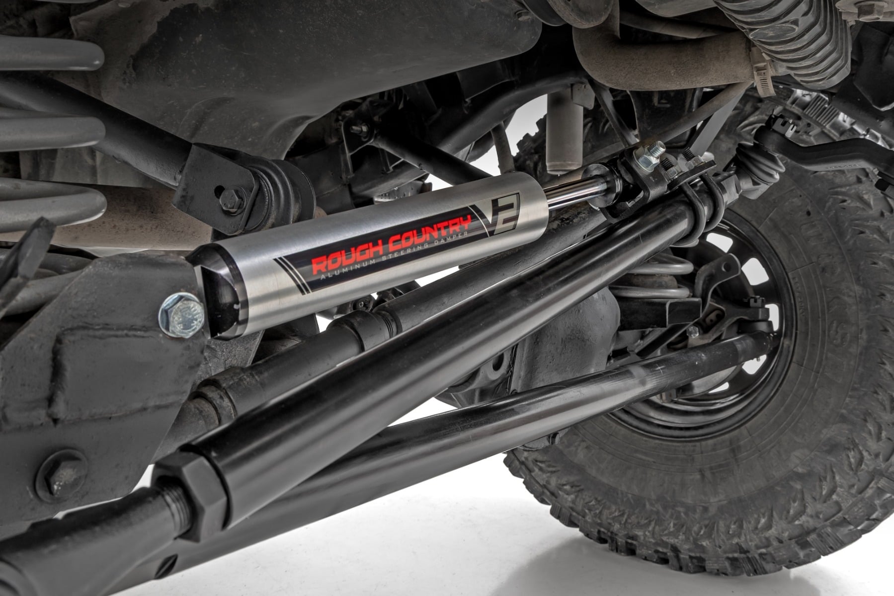 Rough Country HD Steering Kit | V2 Stabilizer Combo | for Jeep Cherokee XJ/Comanche MJ/Wrangler TJ 10613V2