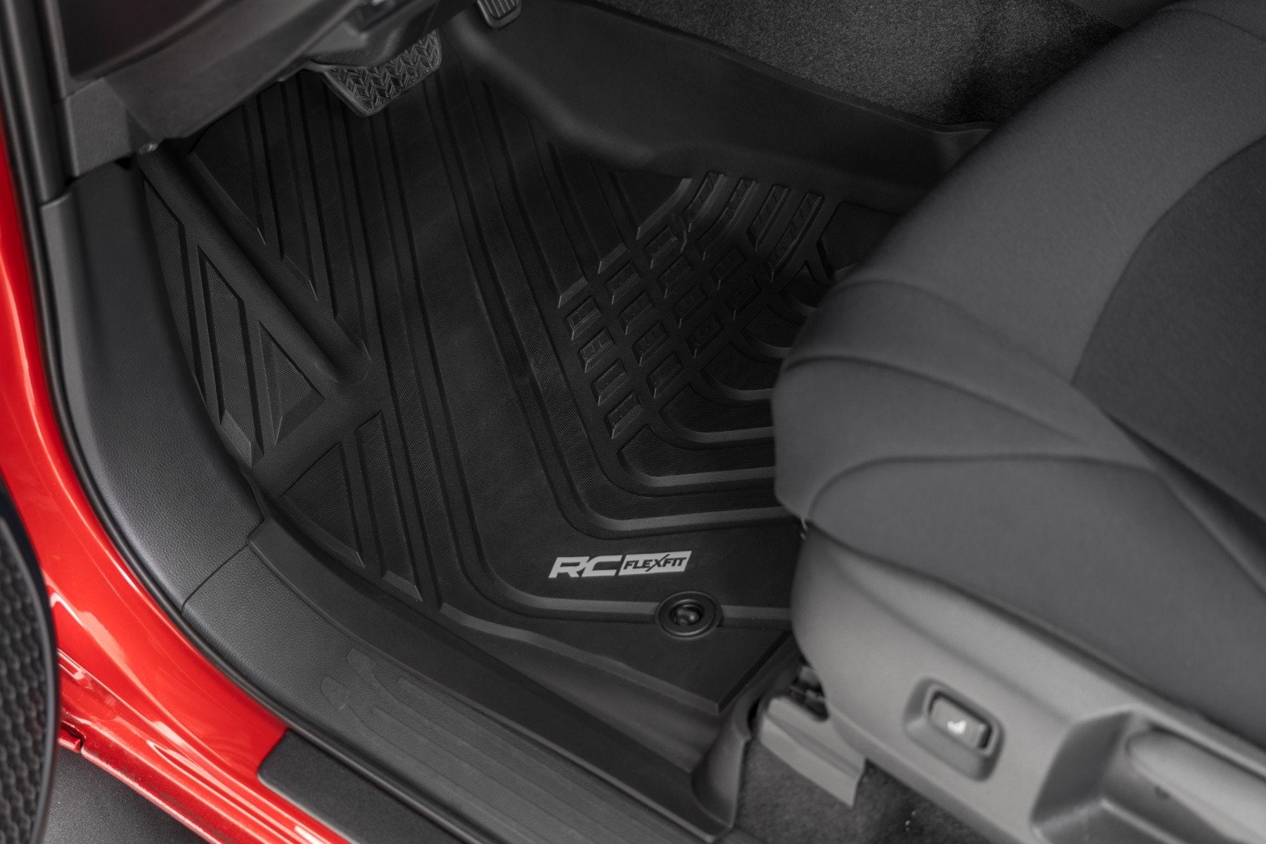 Rough Country Flex-Fit Floor Mats Front & Rear Crew for Toyota Tacoma 24-25