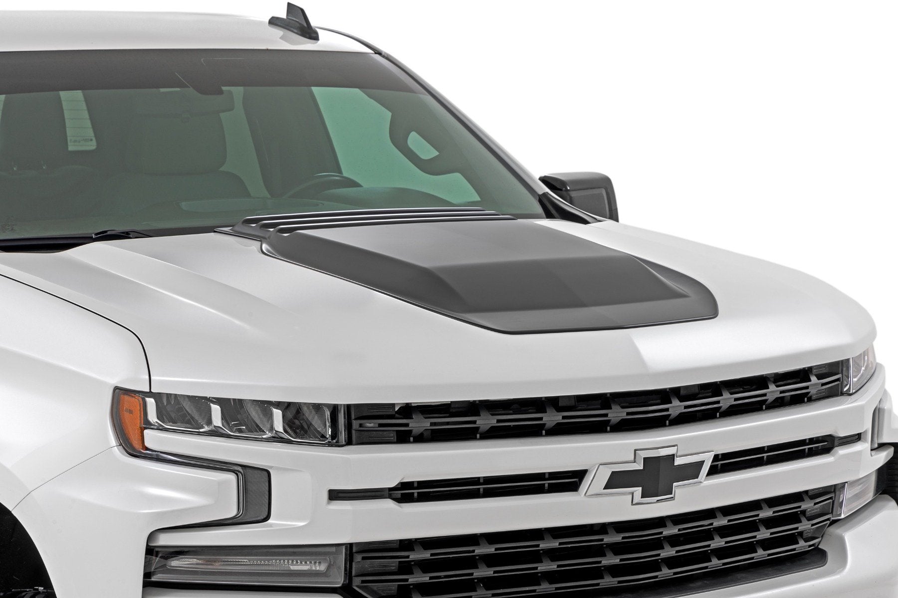 Rough Country Hood Scoop GNO Slate Gray Chevy Silverado 1500 2019-2025 & Classic -1