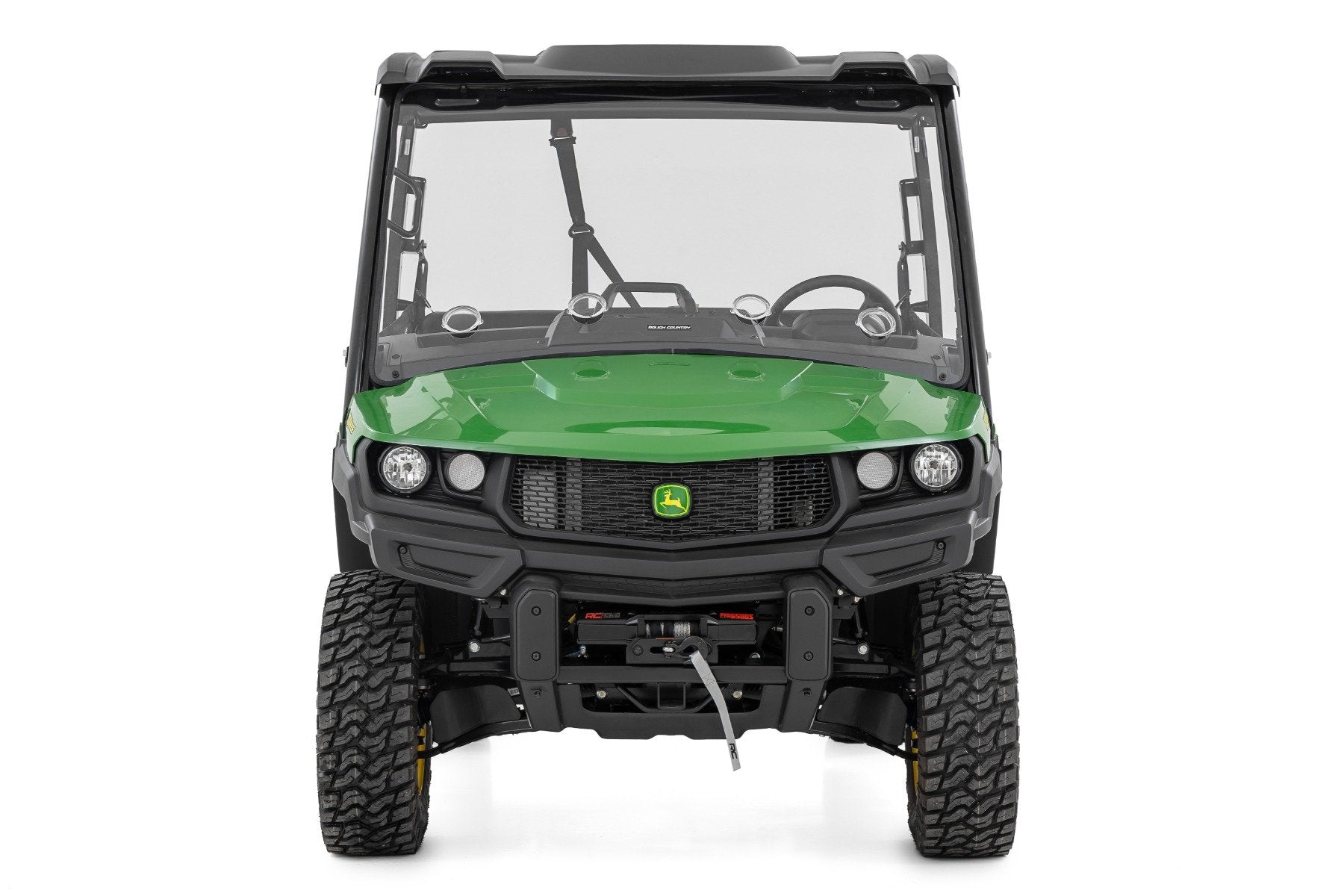 Rough Country Vented Full Windshield | Scratch Resistant | John Deere Gator XUV 835E