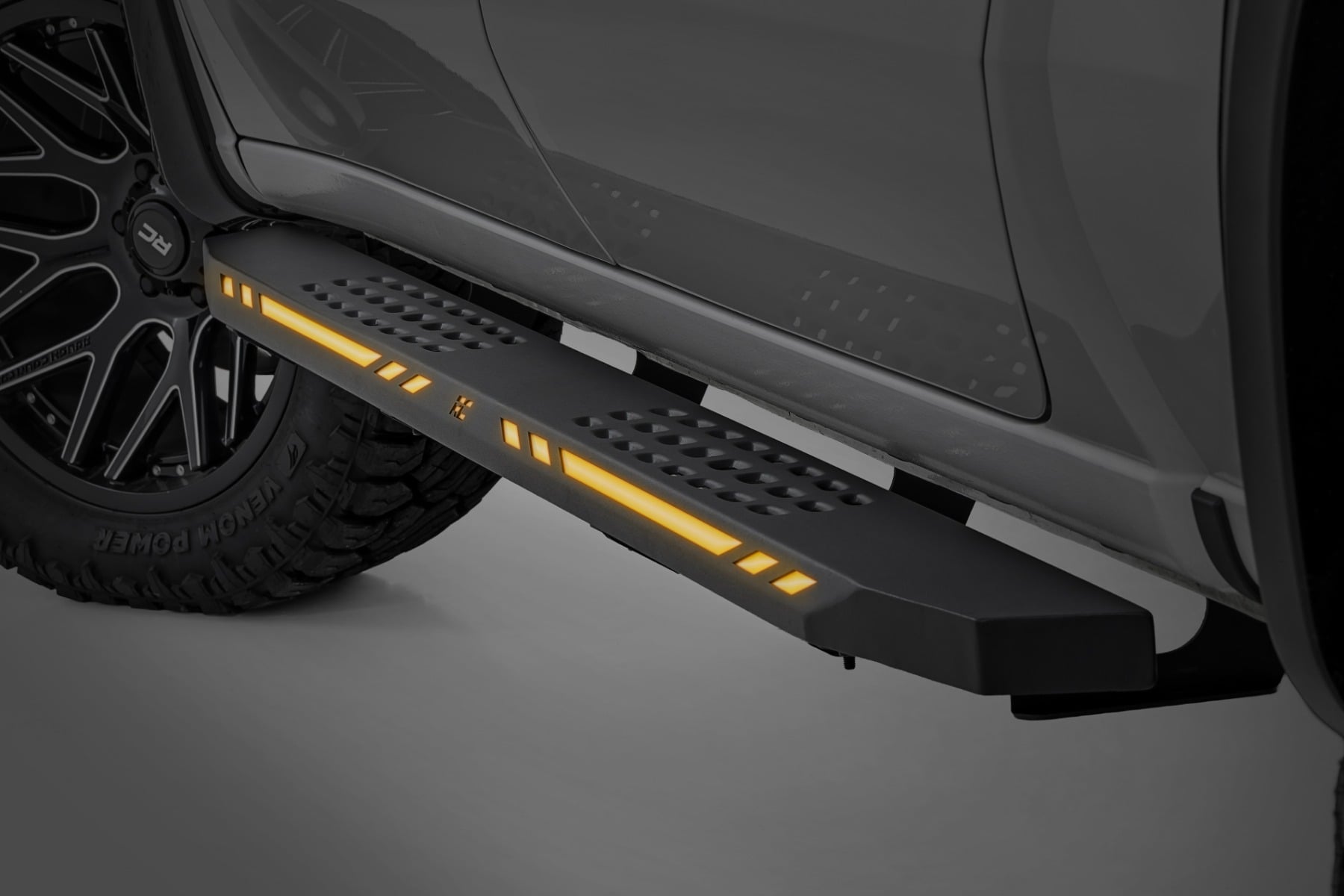 Rough Country AC2 Running Boards Amb/White Crew Cab for Ram 1500 19-26/TRX 21-24 57006