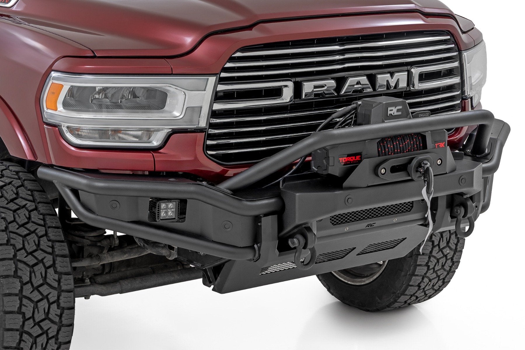 Rough Country Front Bumper | Tubular |Winch Mount | for Ram 2500/3500 2WD/4WD (2019-2026) 51212W