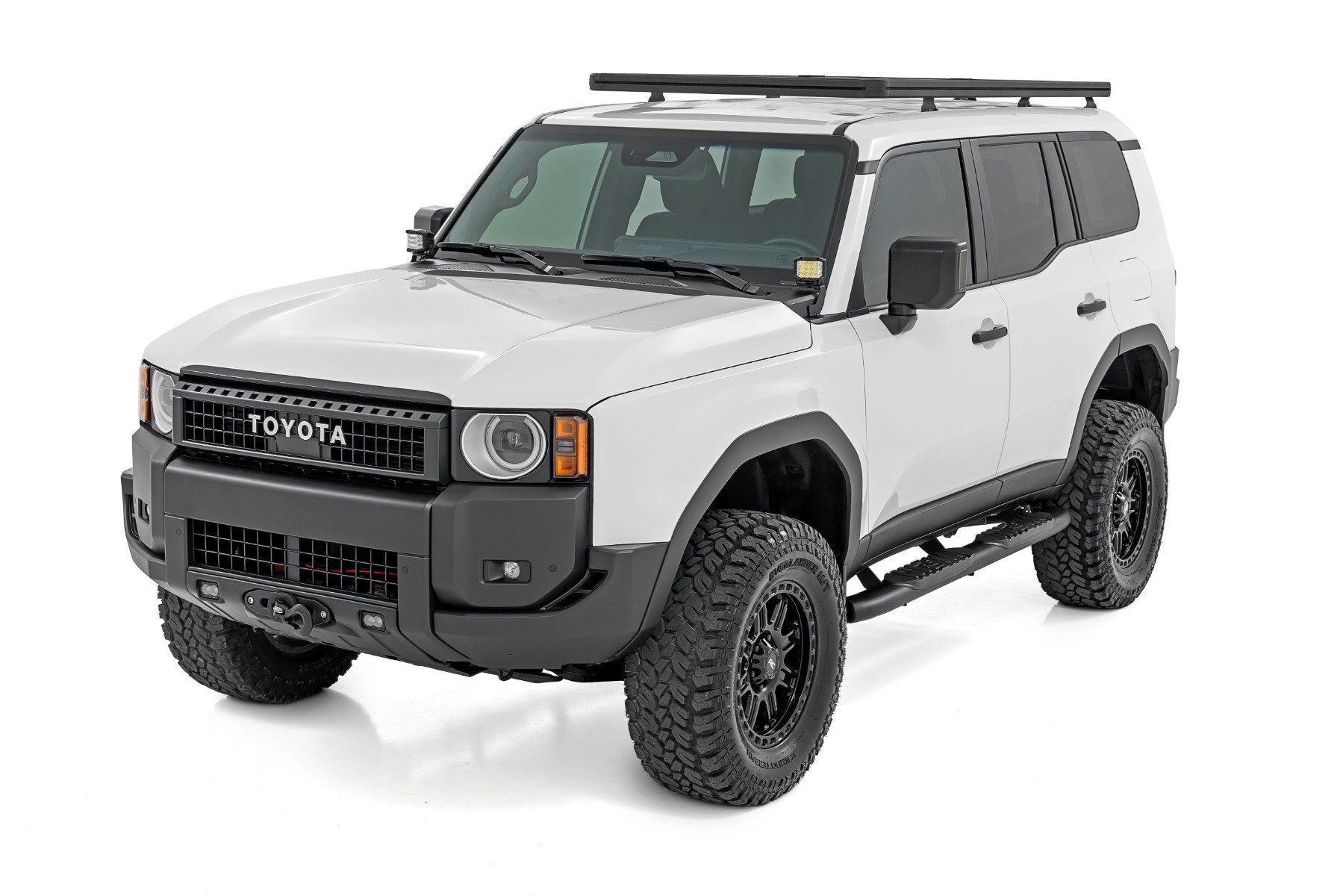 Rough Country Oval Nerf Steps | Black | for Toyota Land Cruiser 4WD (2024-2025)