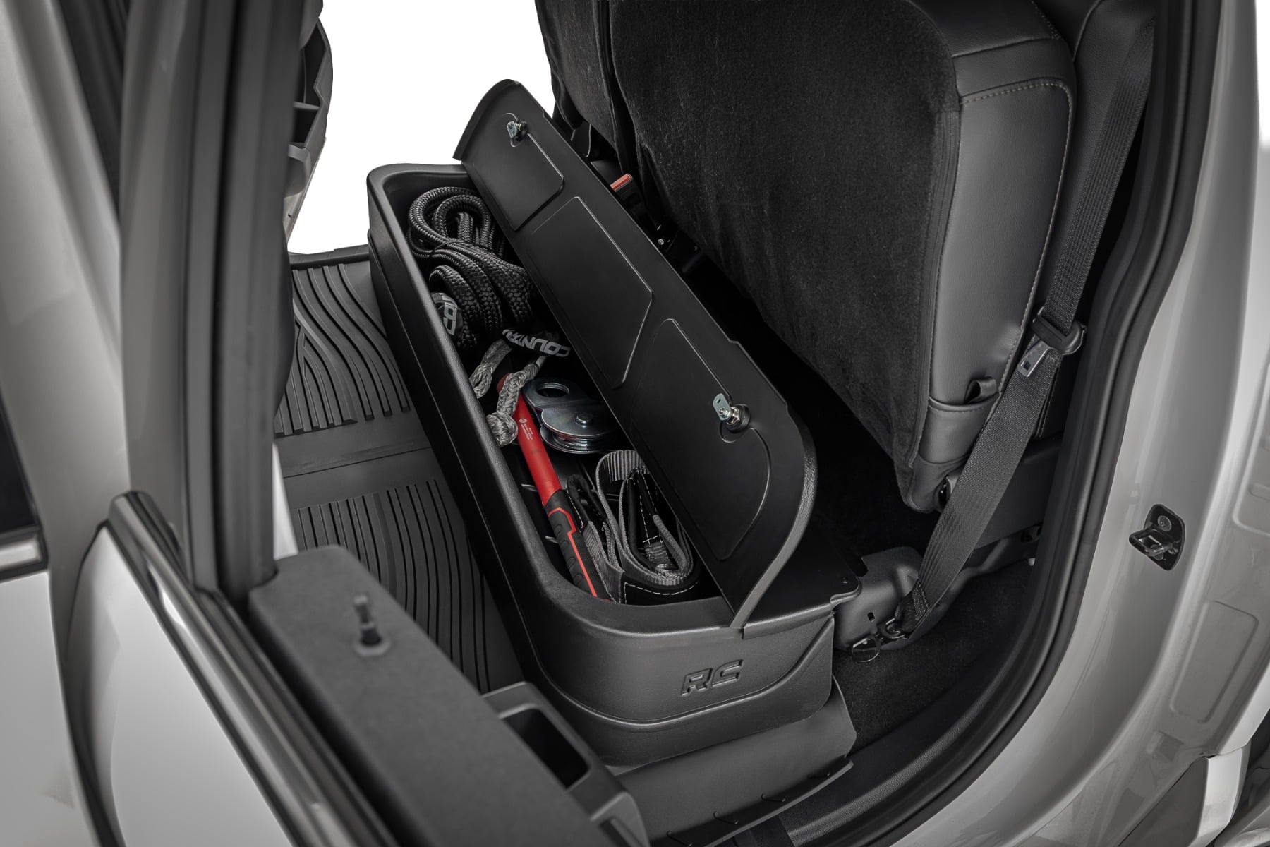 Under Seat Storage with Locking Lid for Ford F150/F250/F350/Raptor 15-25 RC0996