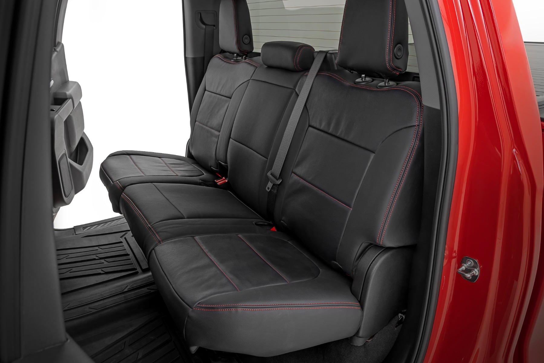 Rough Country Leather Seat Covers | FR Bucket | RR 60/40 | Chevy/GMC Sierra 1500 (19-26)/Silverado 1500 (19-26) 91071L