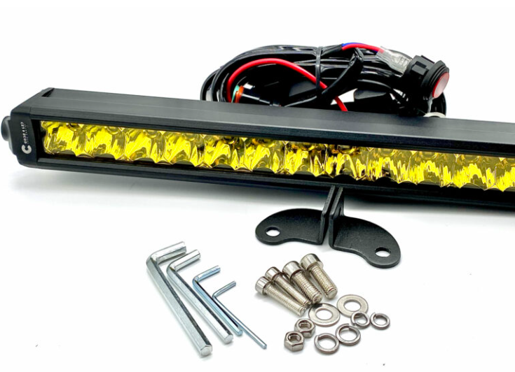 Code 4 LED Supply Amber Single Row Curved Light bars - 32 inch 150 watt -1