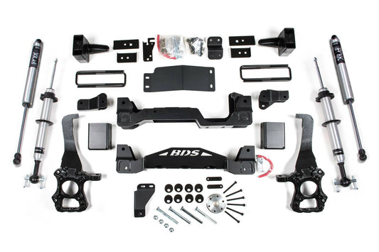 2015-2020 Ford F150 4wd 6" Suspension Lift Kit, 3" Rear Block - Fox 2.0 IFP PS Snap Ring Front, Fox 2.0 IFP PS Rear